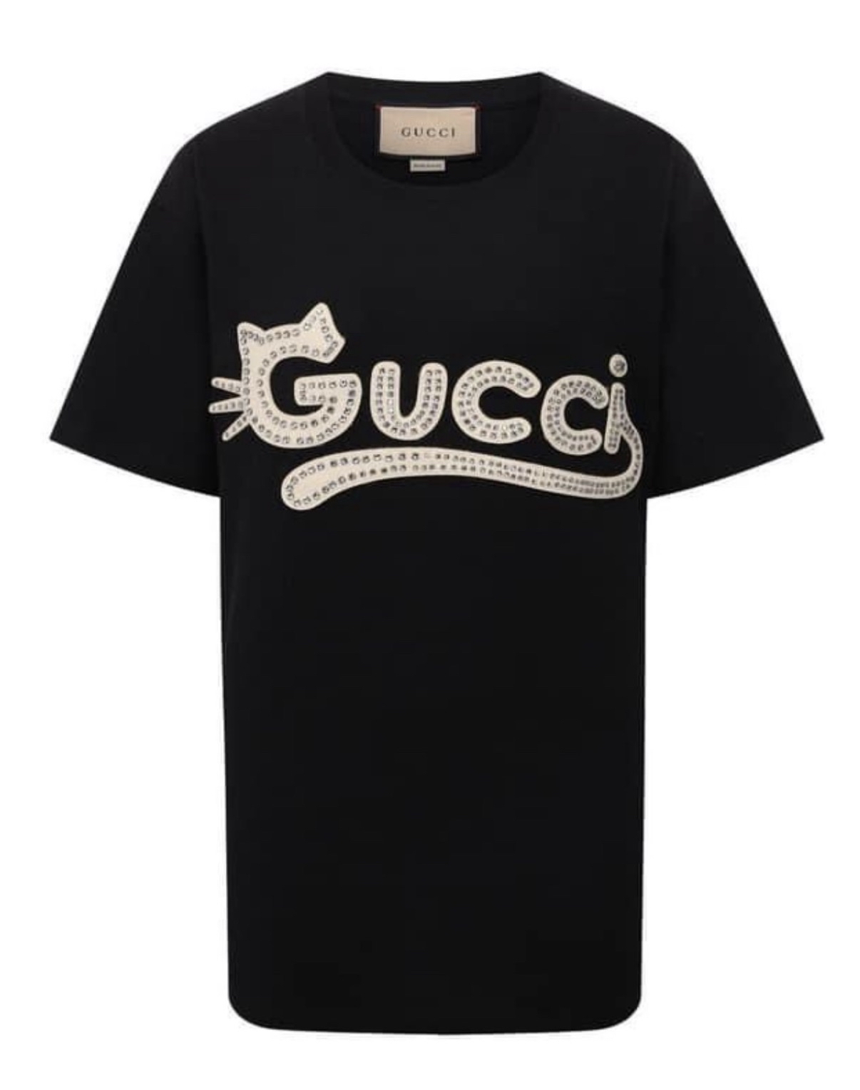 Gucci 黑白水晶貓貓🐱 oversized tee
