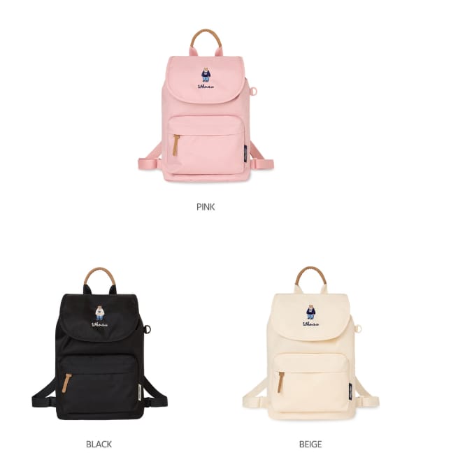 WHB28 WHO.A.U: Steve Embroidered Bear Mini Backpack