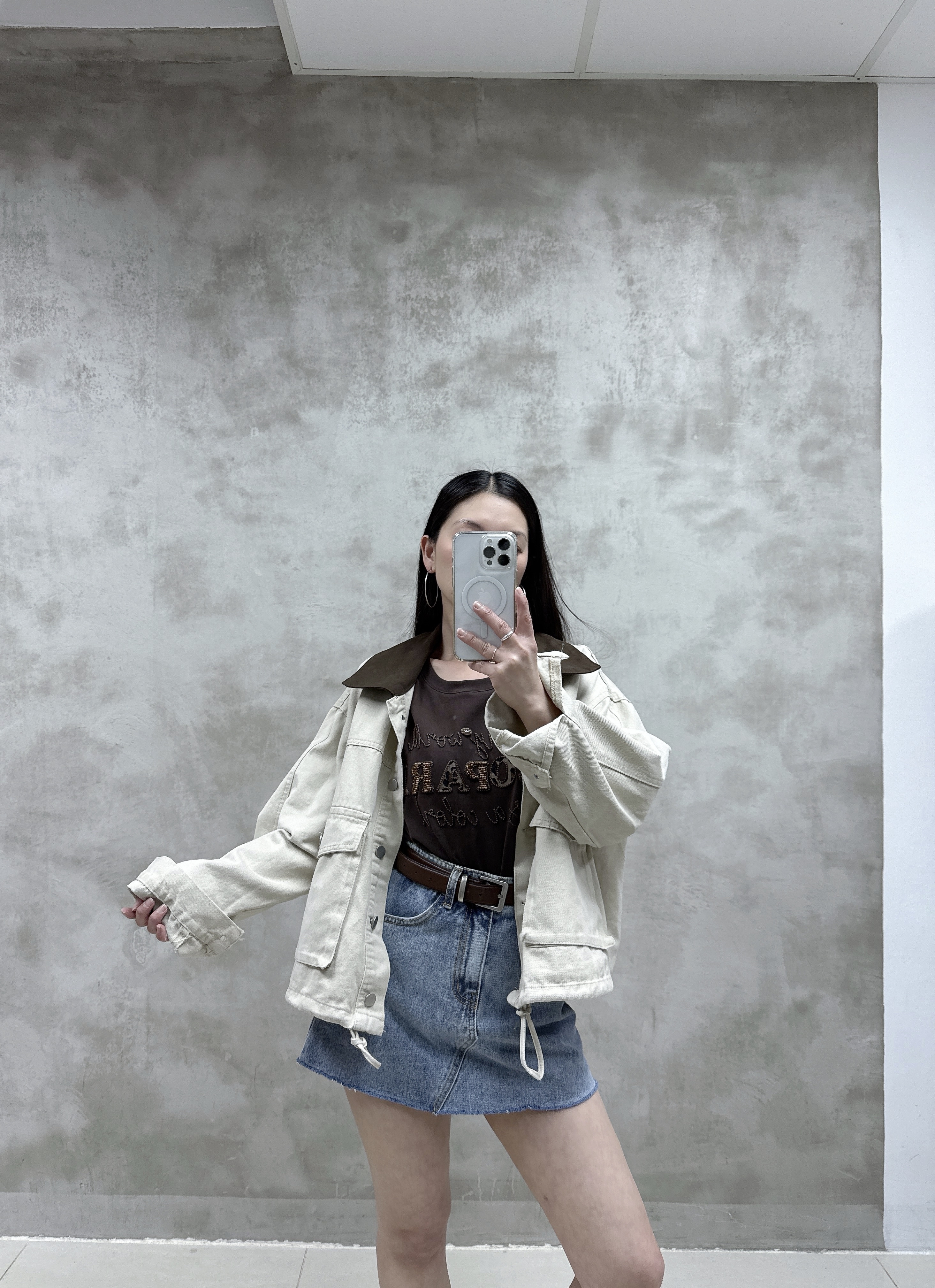 立體英文珠豹紋Tee