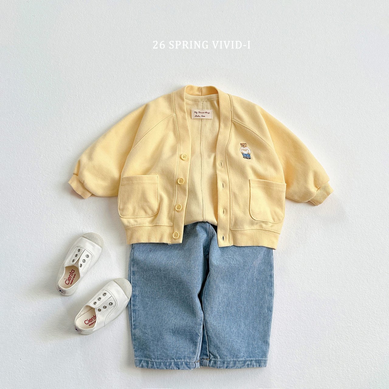 🌸預訂 韓國直送🌸🇰🇷VIVIDI四色標誌性小熊刺繡口袋開襟外套