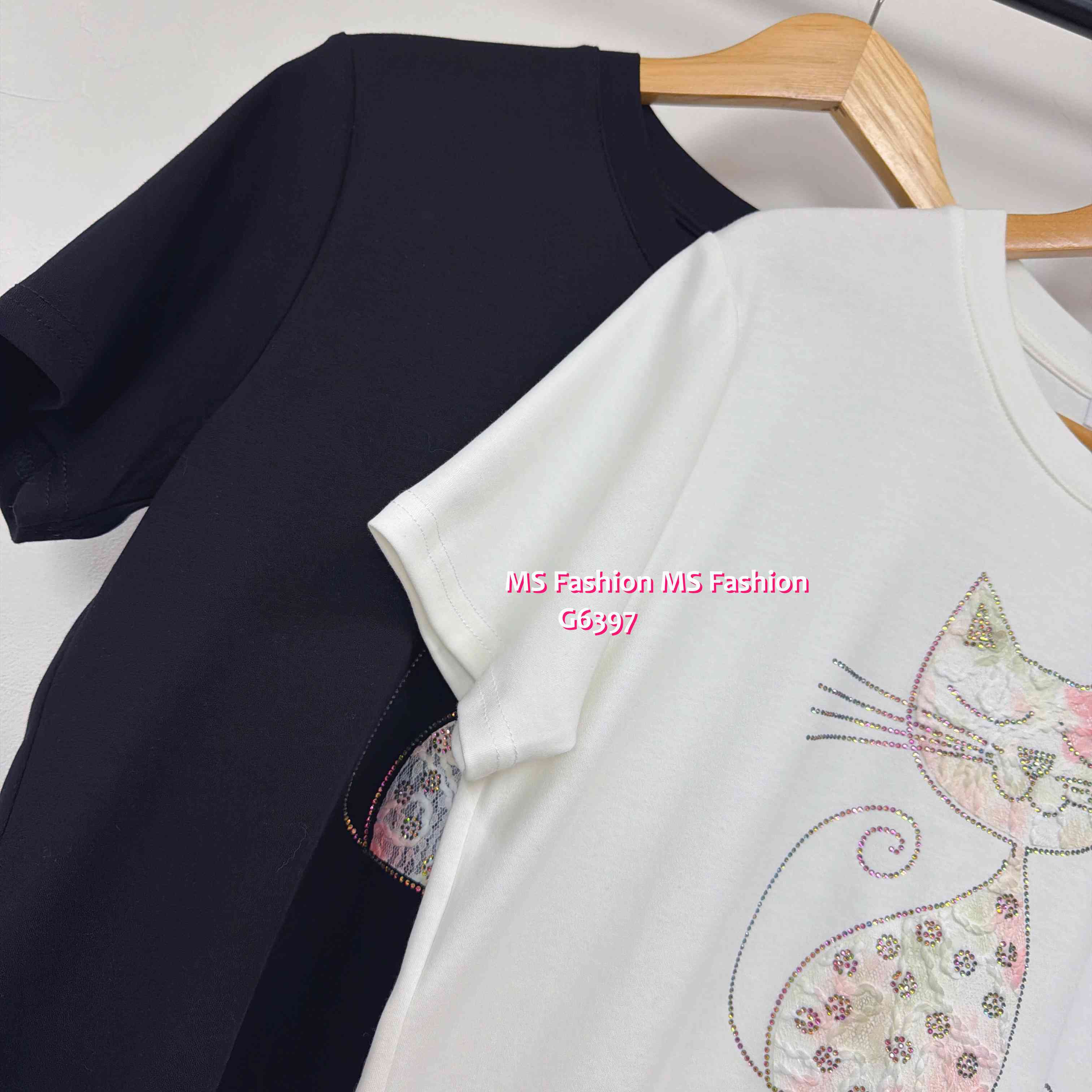 G6397 lace貓瞄tee