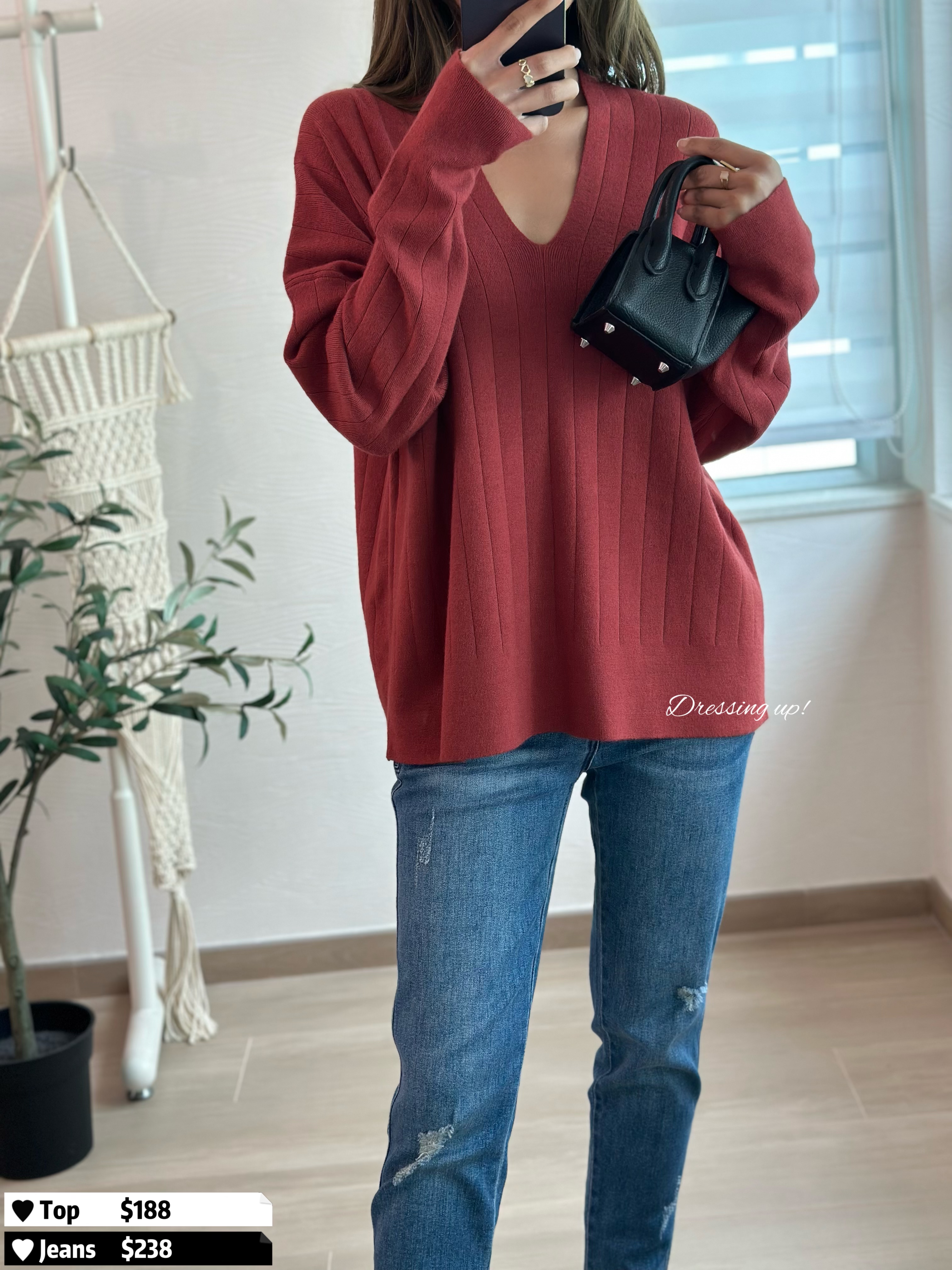  別注楓葉紅｜極軟針織上衣