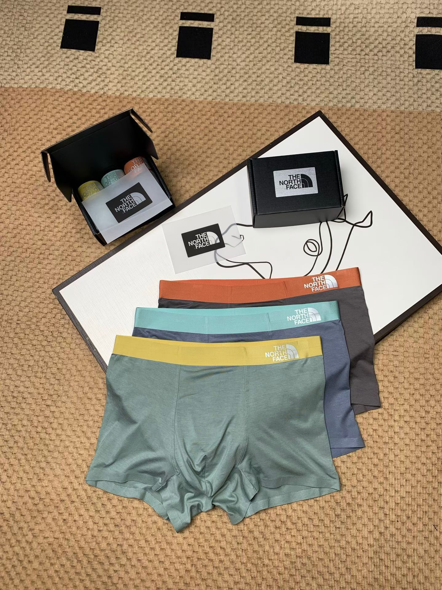 The North Face莫代爾撞色腰頭抑菌透氣無痕壓膠男士內褲 
