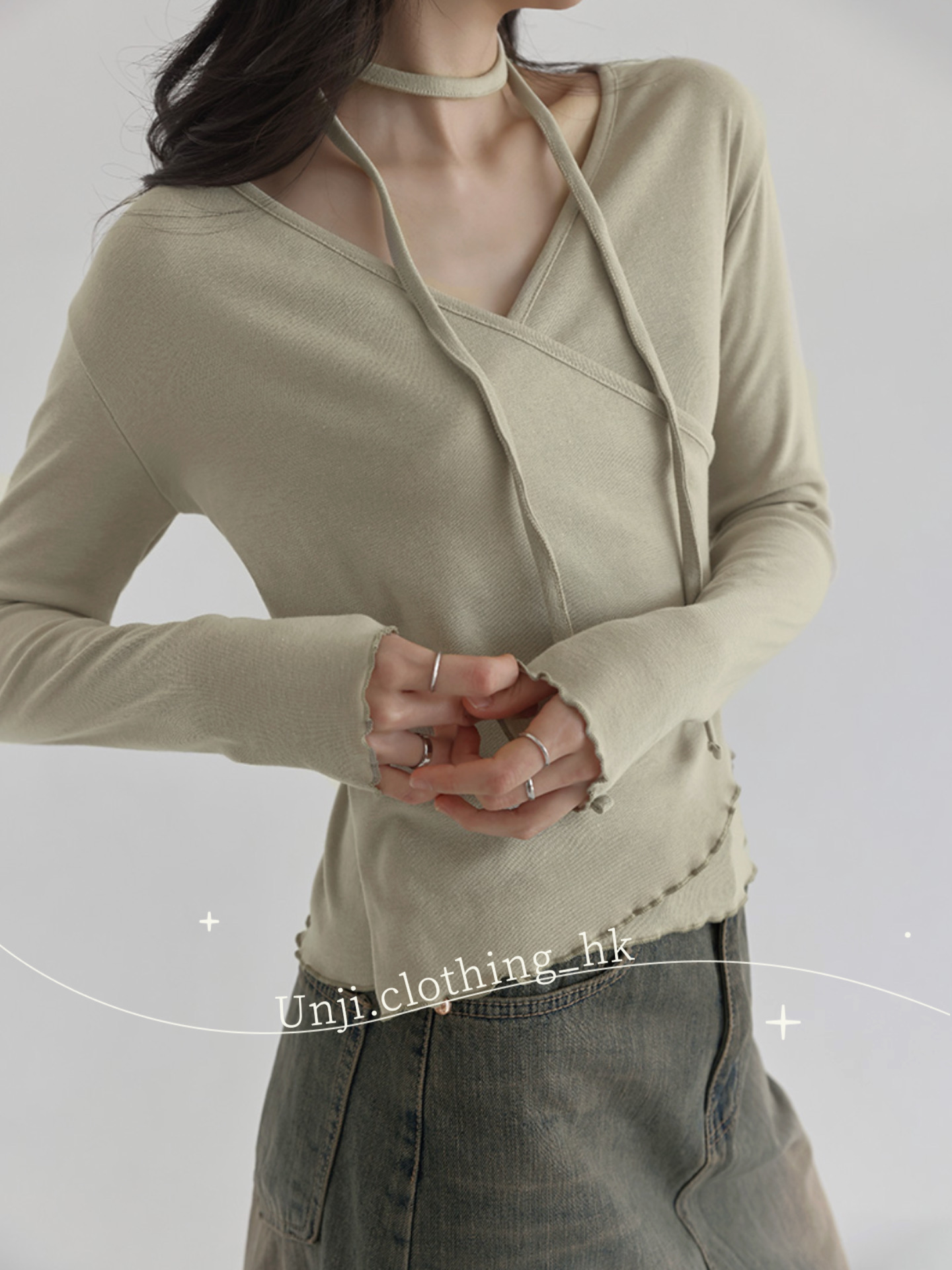 【預訂】commonunique - Prill Set Side Button Wrap Cardigans KHAKI