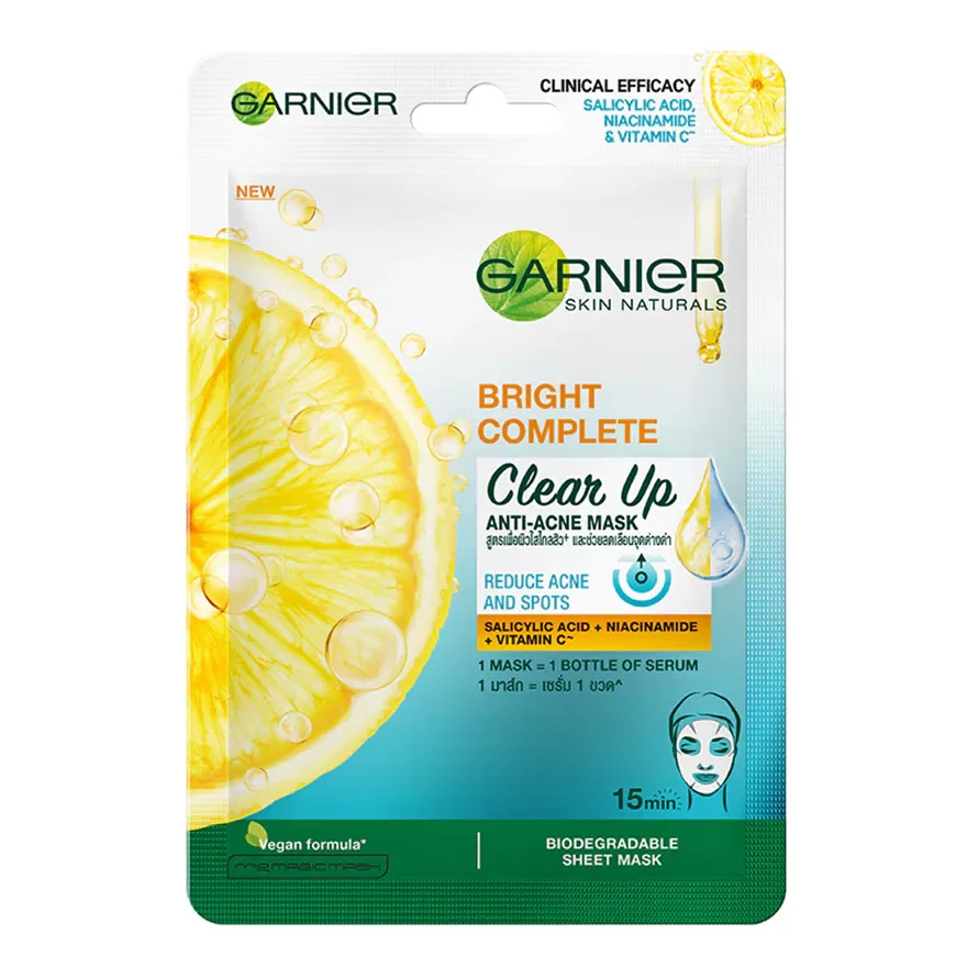 Garnier Skin Naturals Bright Complete Clear Up Anti-Acne Mask（卡尼爾瞬效亮白抗痘精華面膜）