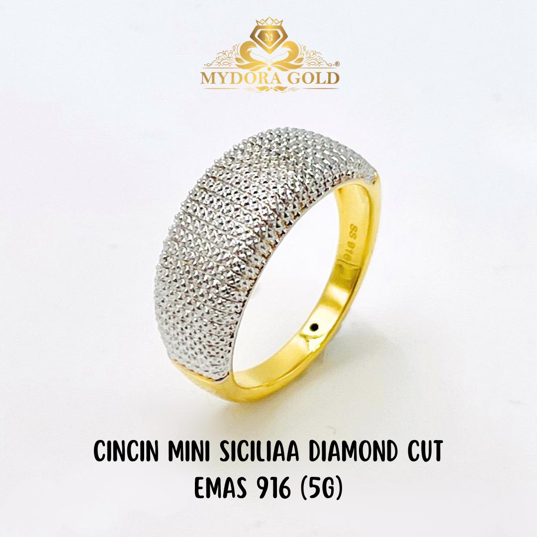 MYDORA Cincin Mini Siciliaa Diamond Cut (5G) l EMAS 916/22K