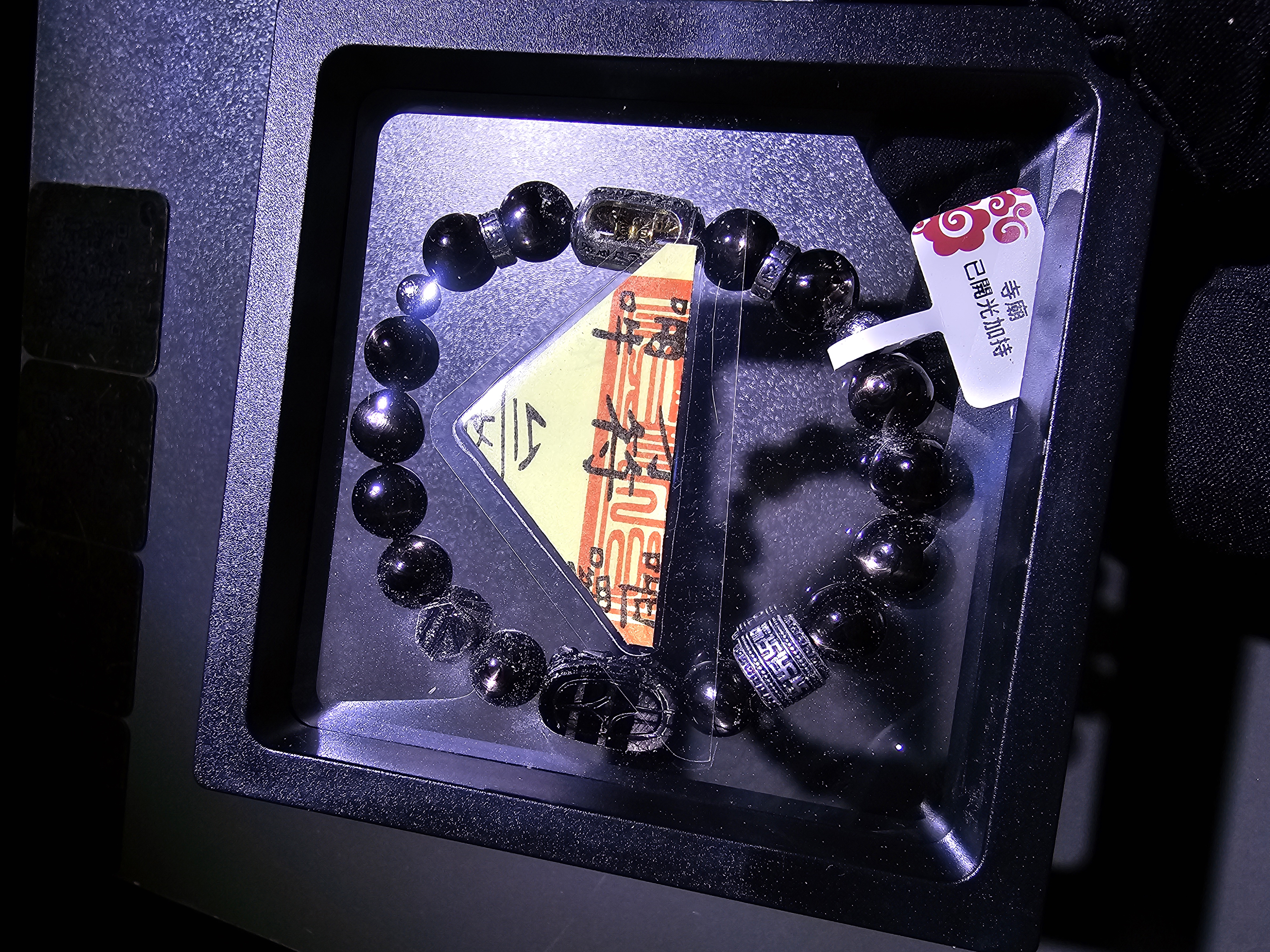 (已開光加持)(極度招財)(5.0) 貔貅天鐵萬字順筒珠+轉運珠金運石手串 10.5+mm (No.PUT710)