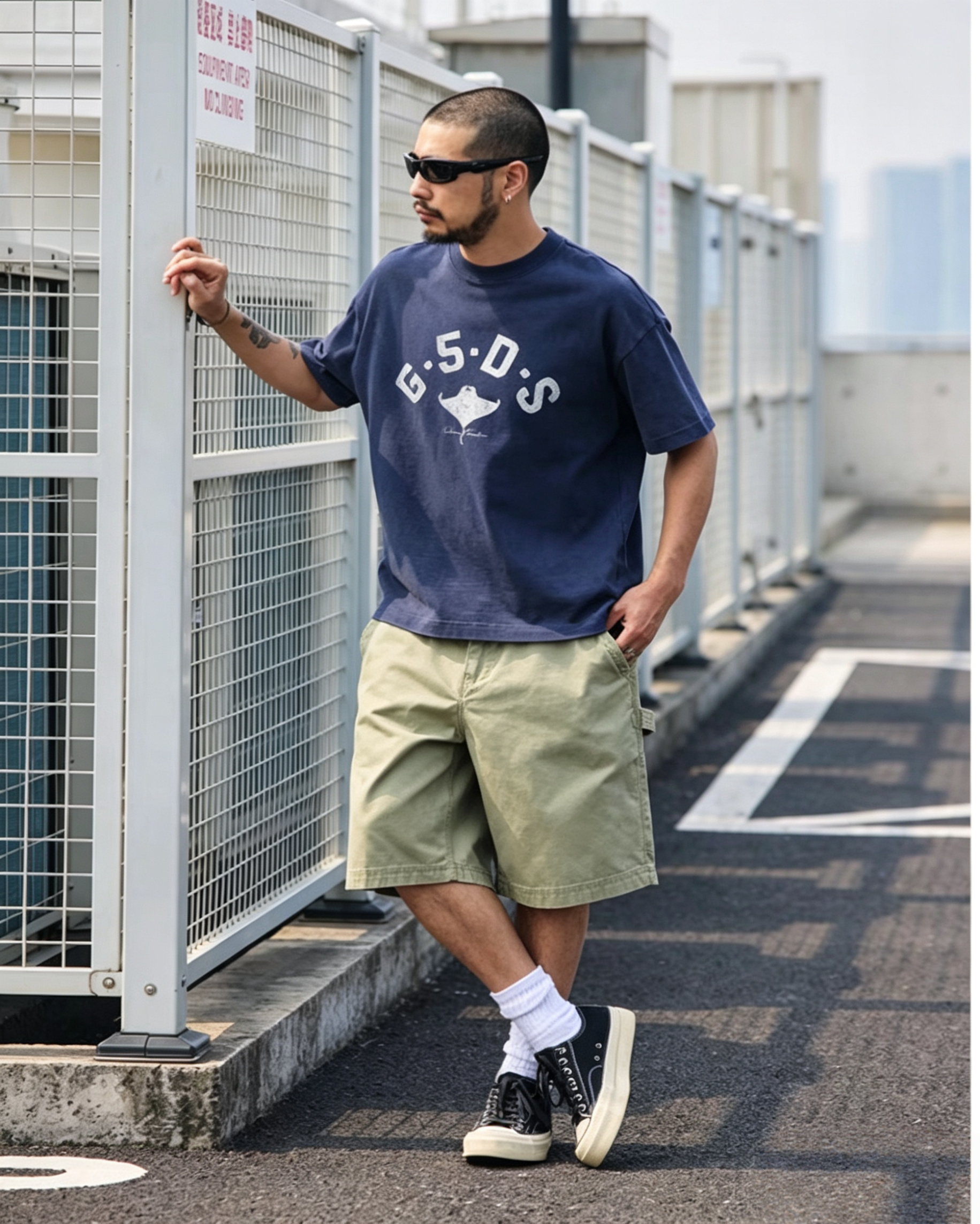 M1316重磅洗水字母Tee