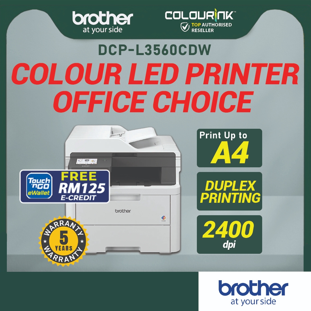 Brother DCP-L3560CDW 3-in 1 Wireless Color Laser Printer Auto 2-sided print 50 sheets ADF Scan Copy MF643CDW M282NW L355