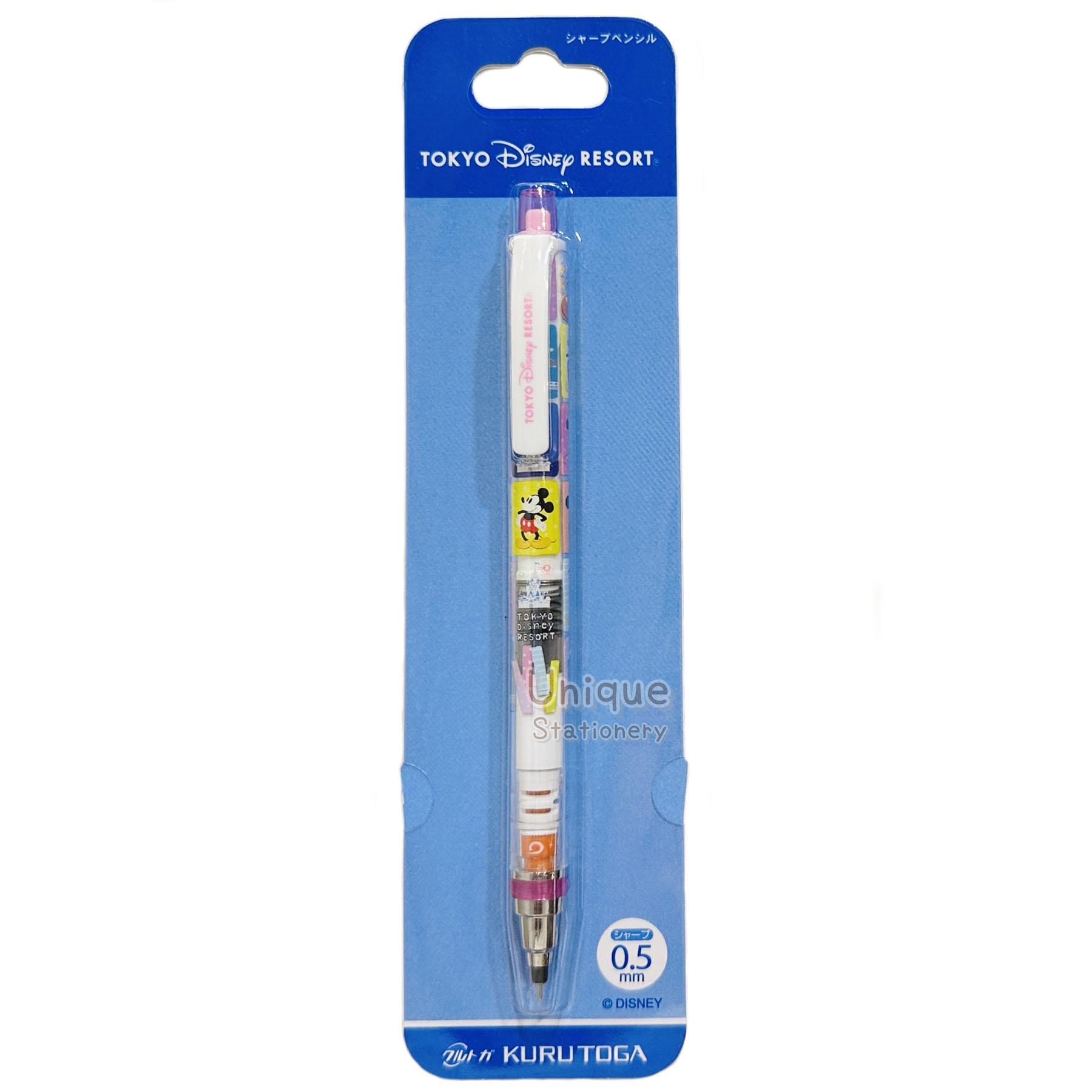 現貨｜【日本 Disney Store 限定】Tokyo Disneyland Resort 東京迪士尼樂園 日本製 Uni KURU TOGA 0.5mm 不斷芯旋轉自動 鉛芯筆 068513
