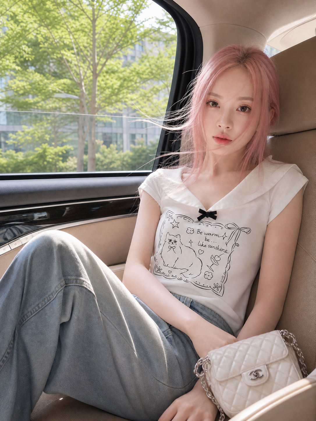 【APV Girliness 】貓咪的午茶童話蕾絲海軍領短袖 TEE Whispering Cat's Teatime Vintage Sailor Tee