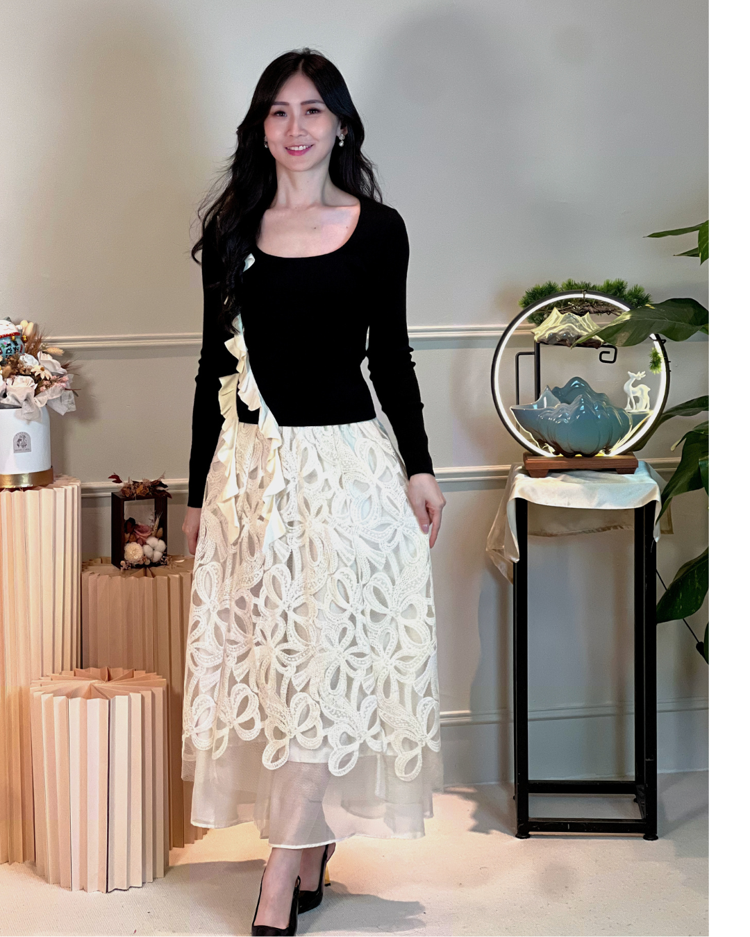 5109 Kristin Long Sleeve with Ruffle Blouse