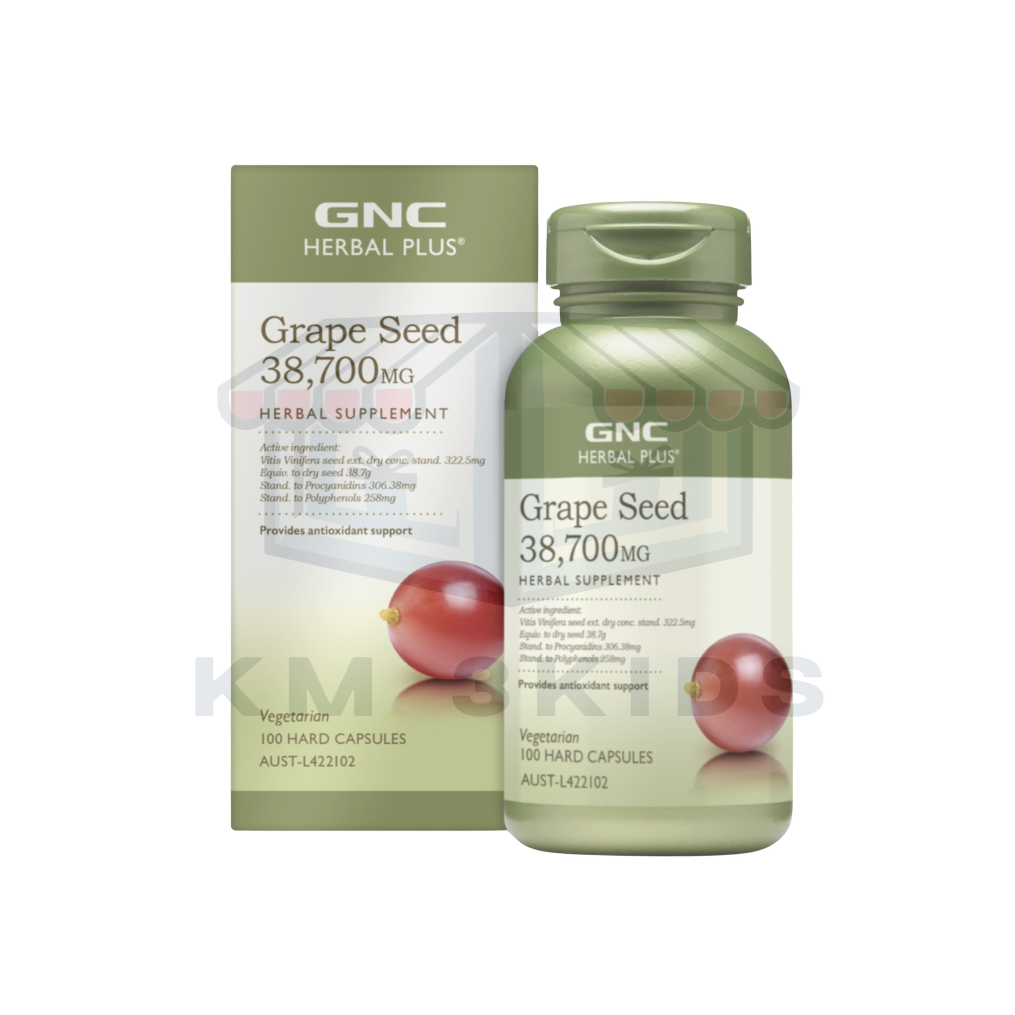 【期短產品清貨】 GNC – Herbal Plus® 葡萄籽萃取物精華膠囊 38,700毫克 100粒