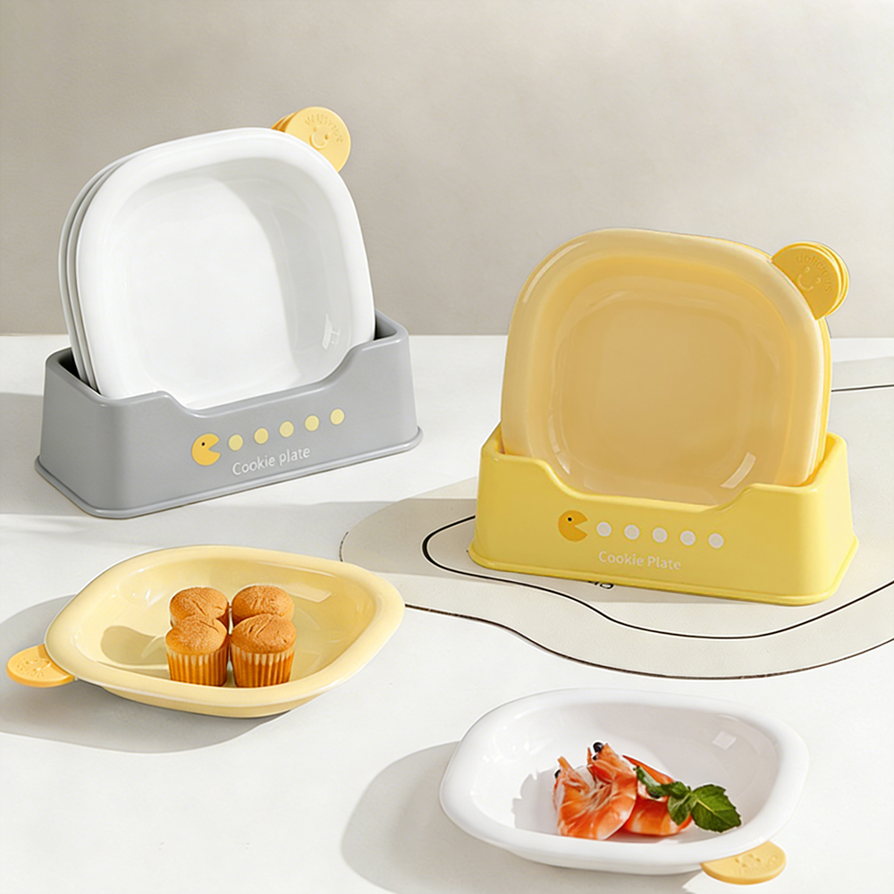 餐臺吐骨碟 骨頭盤 垃圾收納 零食盤 水果盤 黃色［平行進口］ HK2766