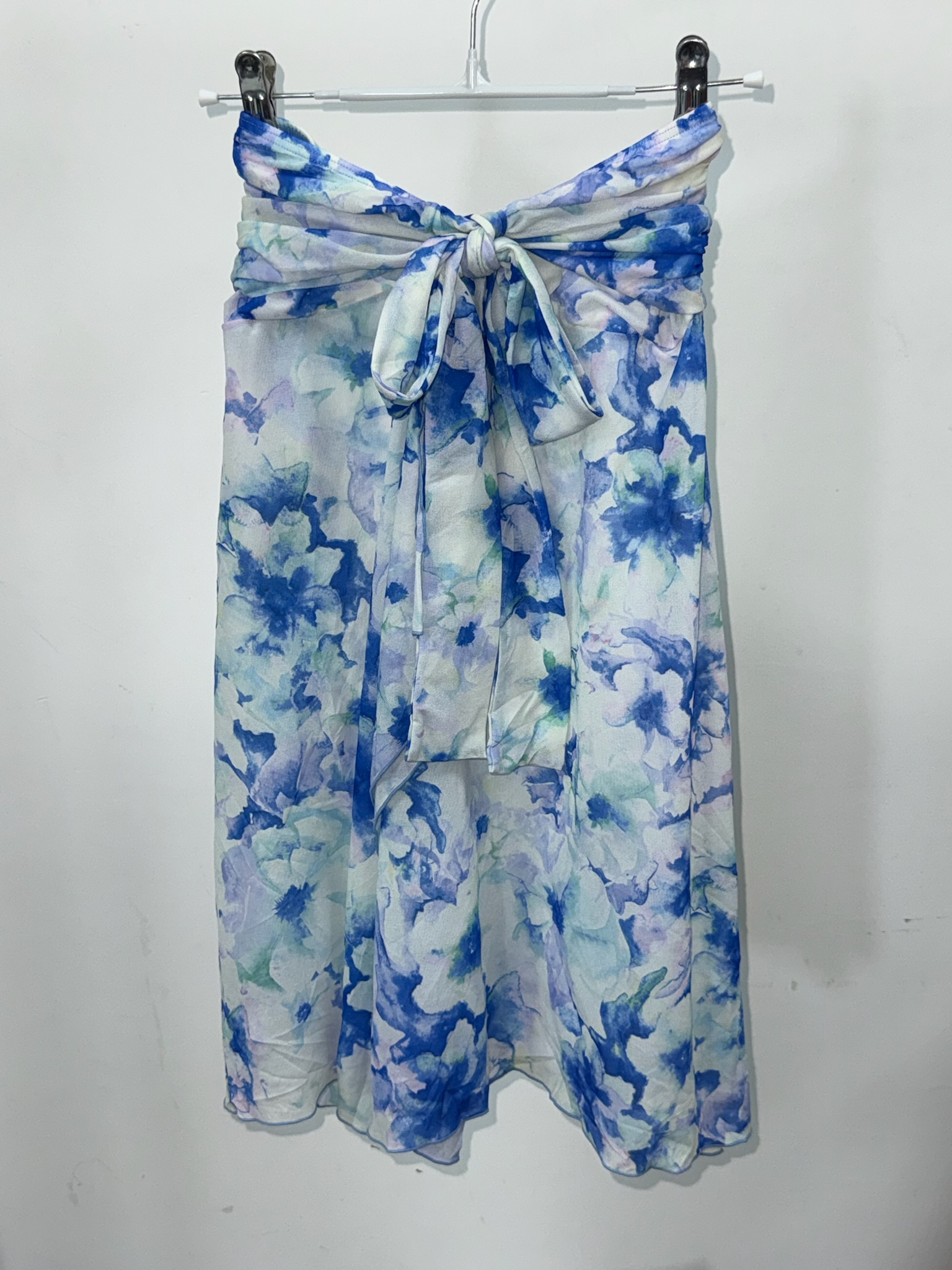 Blurred Floral Chiffon Wrap Skirt