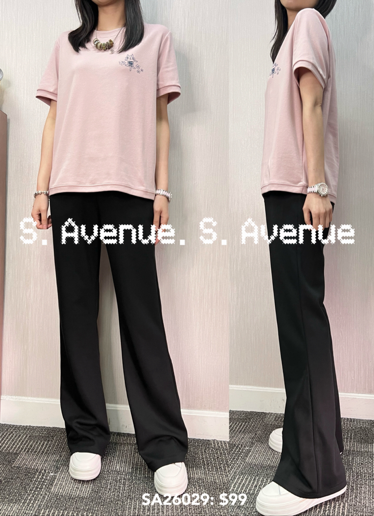 SA26029: 短袖印小貓圖簡約靚tee、