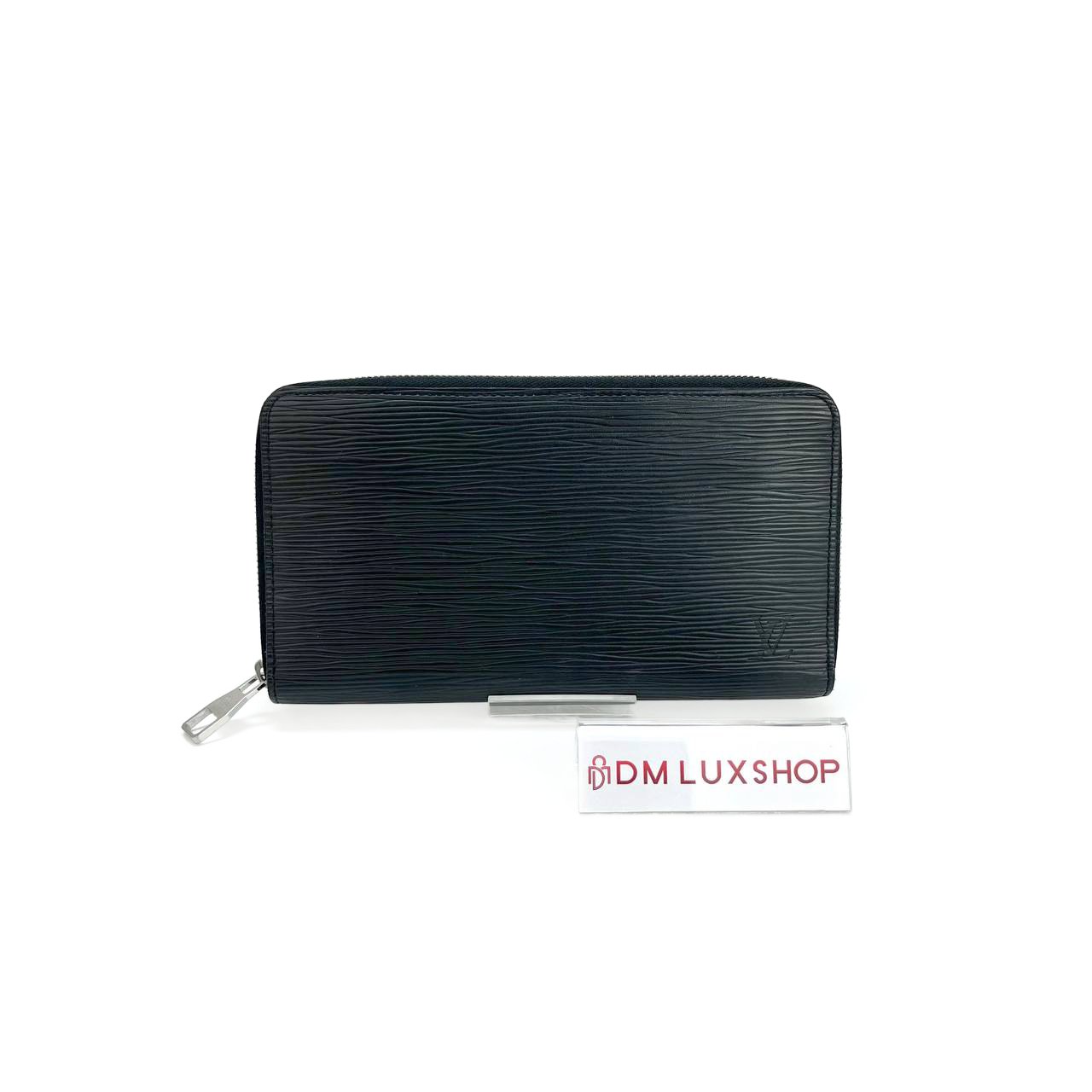 LV Black Epi Zippy Long Wallet SHW