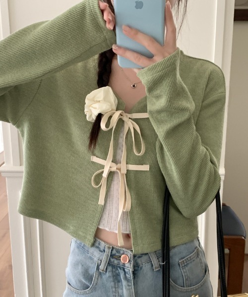 double ribbon 綁帶短外套