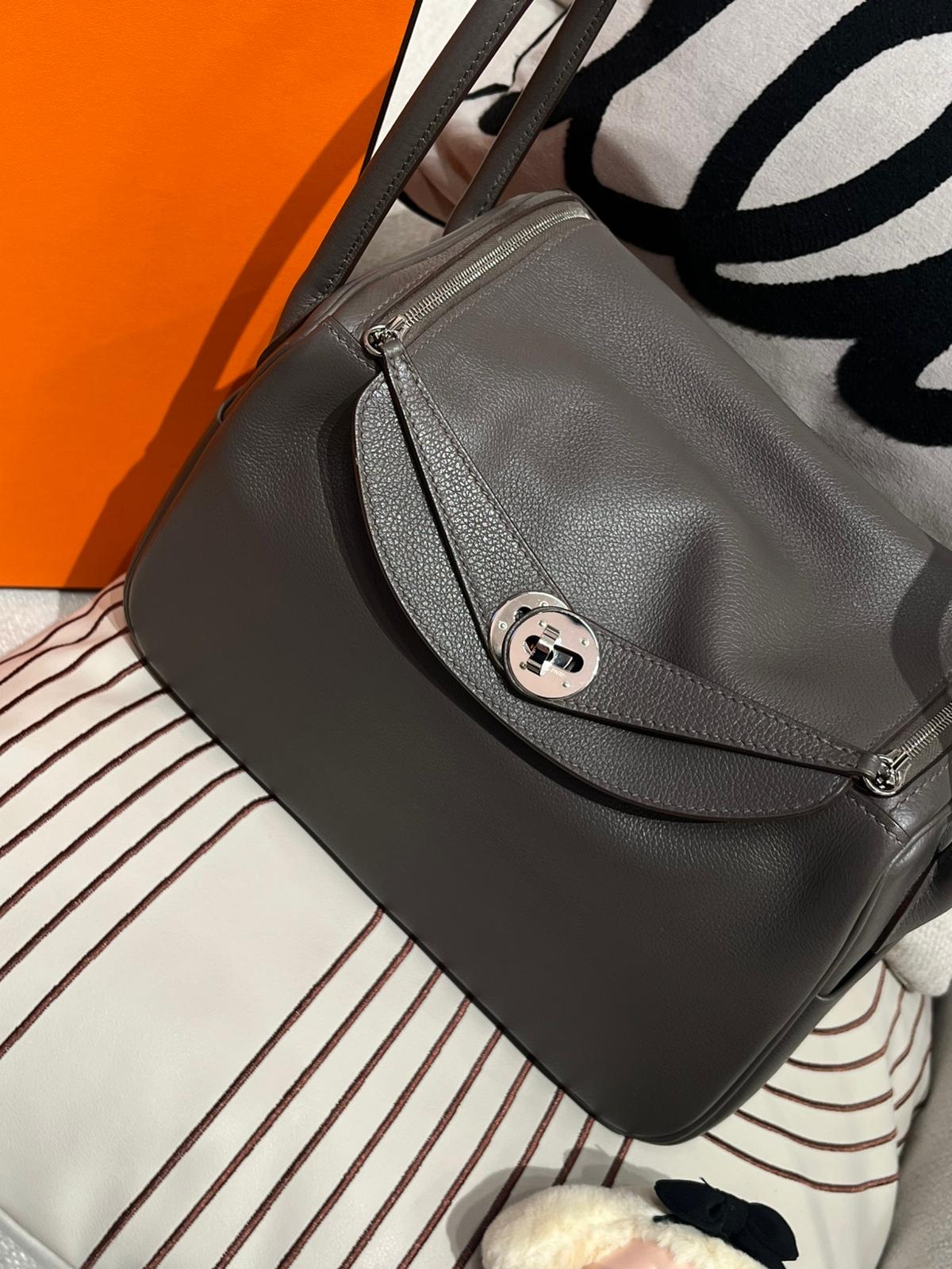 Hermes Lindy 26 Stamp Z Etain 錫器灰 100%Authentic, 95%New ✅收據✅Dust bag✅Box