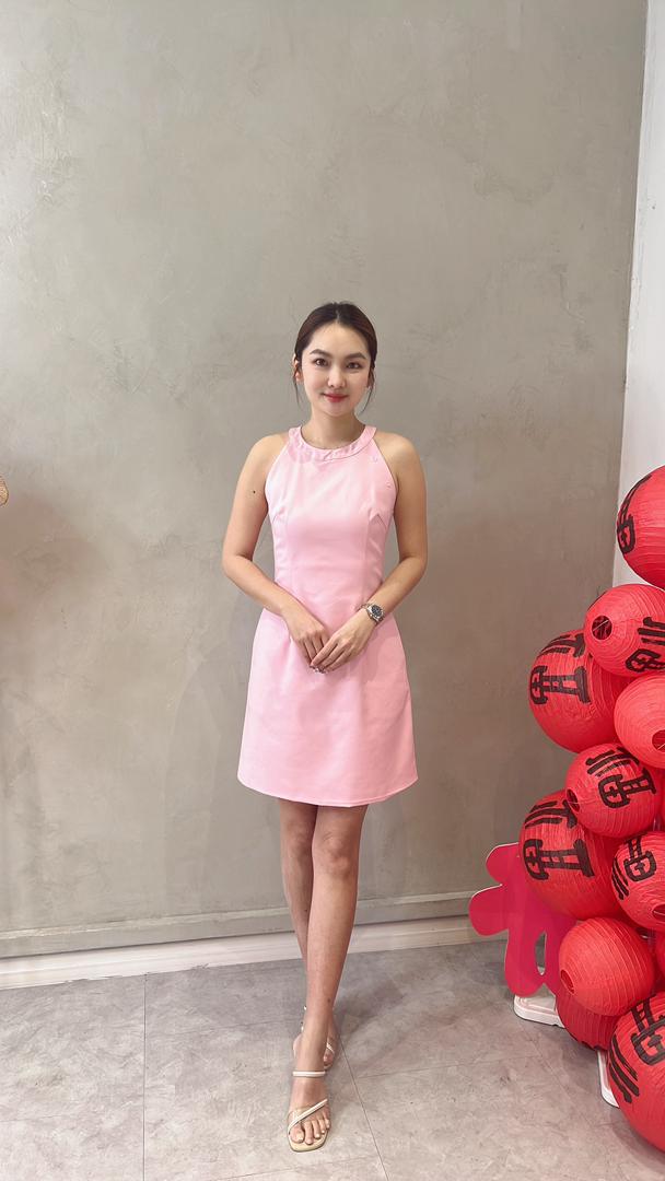 CD2141 DETACHABLE RUCHED COLLAR FIT DRESS