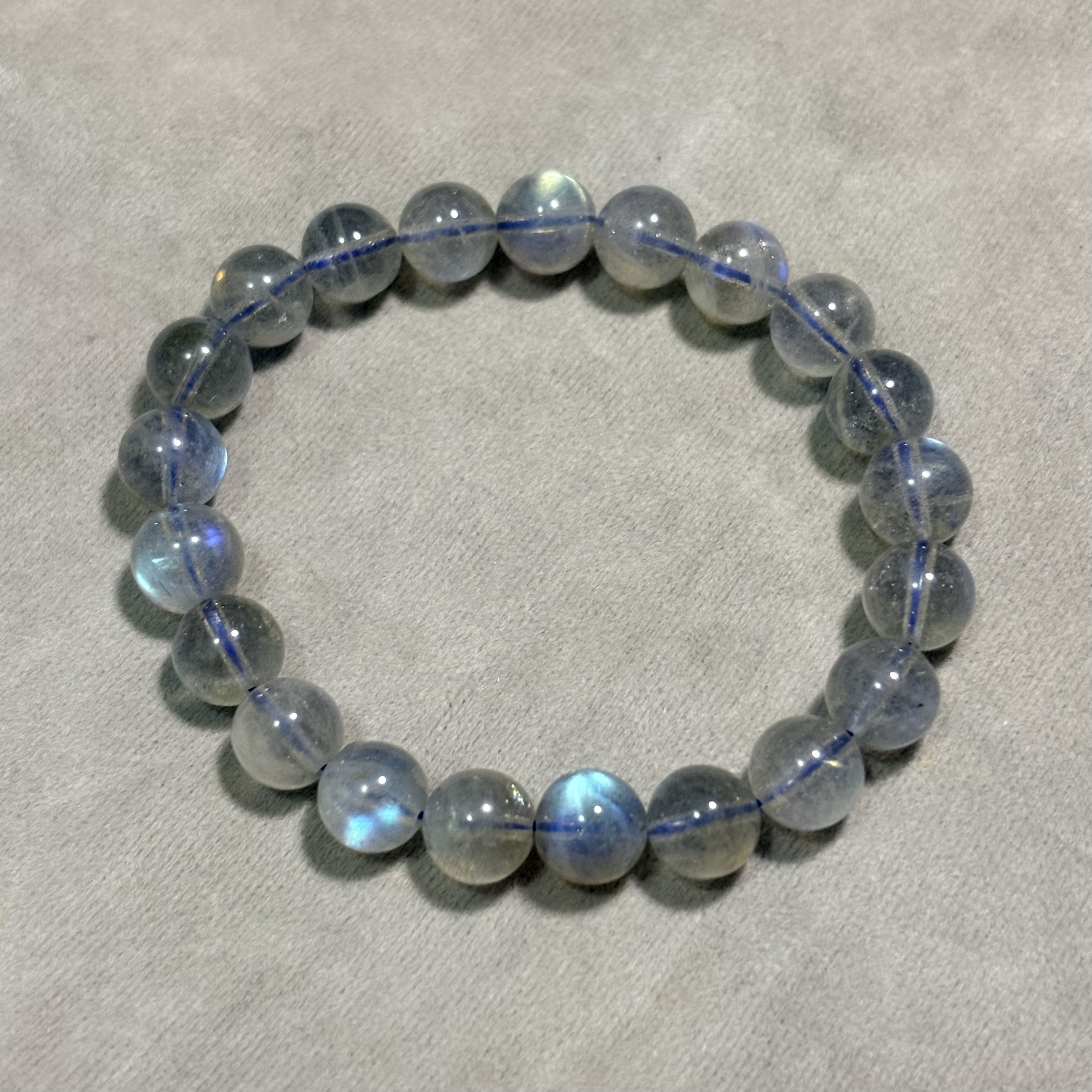 9mm藍彩光拉長石手串No.2648