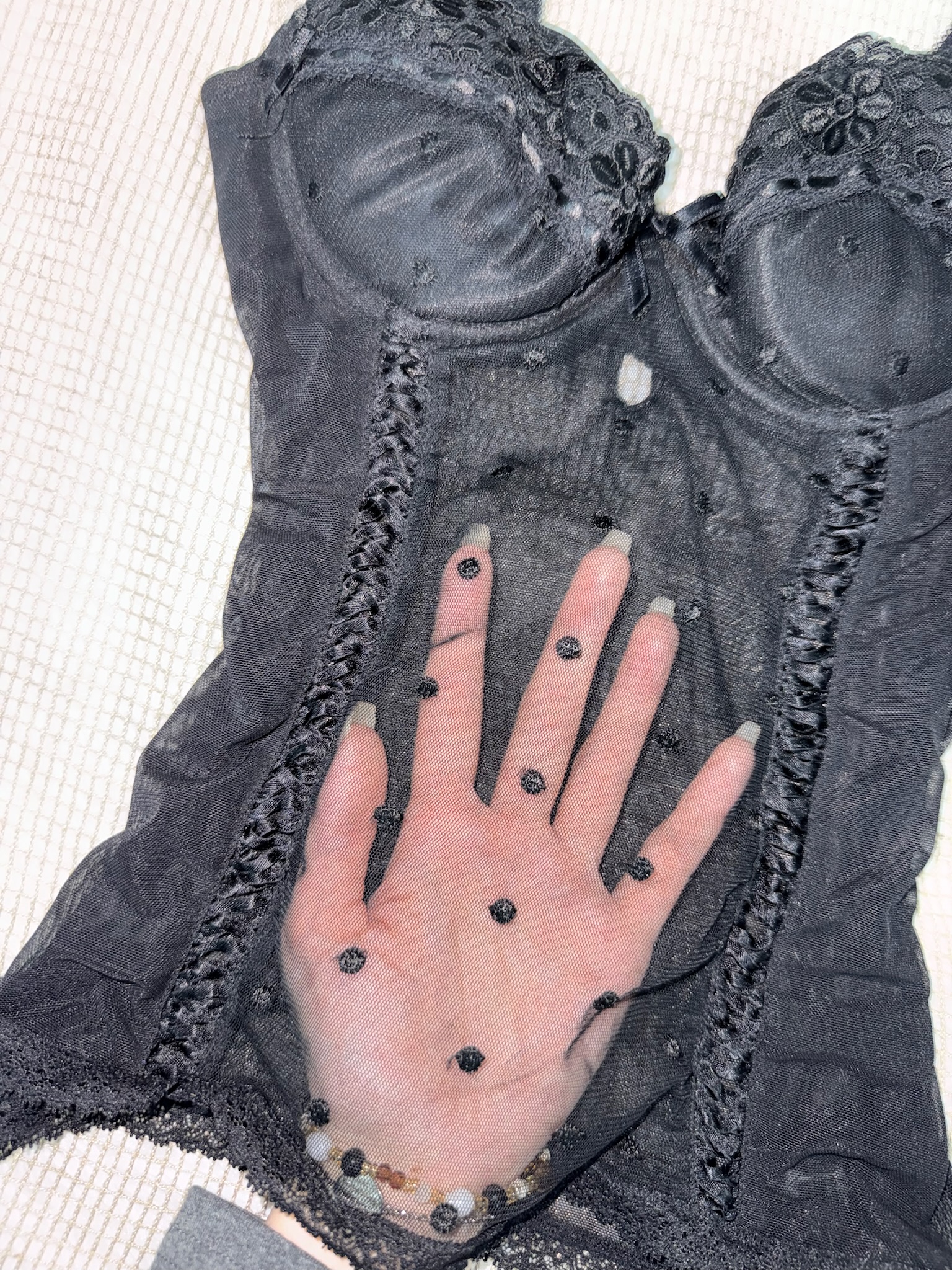 Black Underwire Mesh Basque