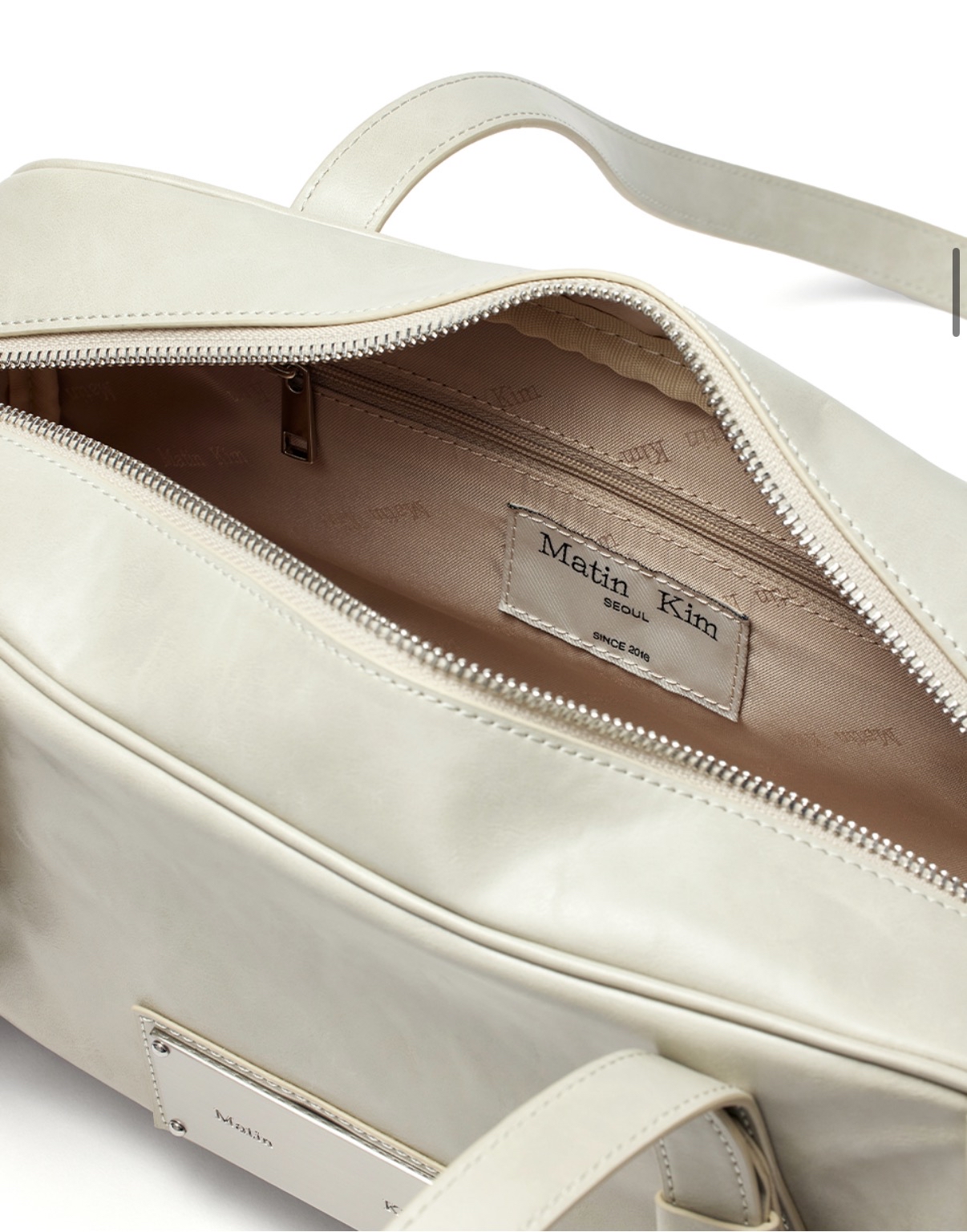 MATIN KIM特價場 BIKER DETAIL MEDIUM SHOULDER BAG IN LIGHT GREY