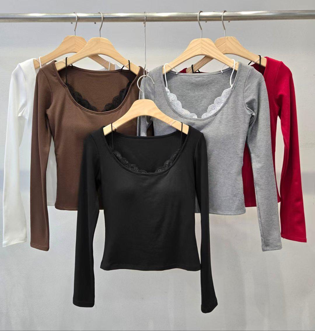 韓 國🇰🇷Dreams v領+lace 邊長袖bra top（預購10-14天） 