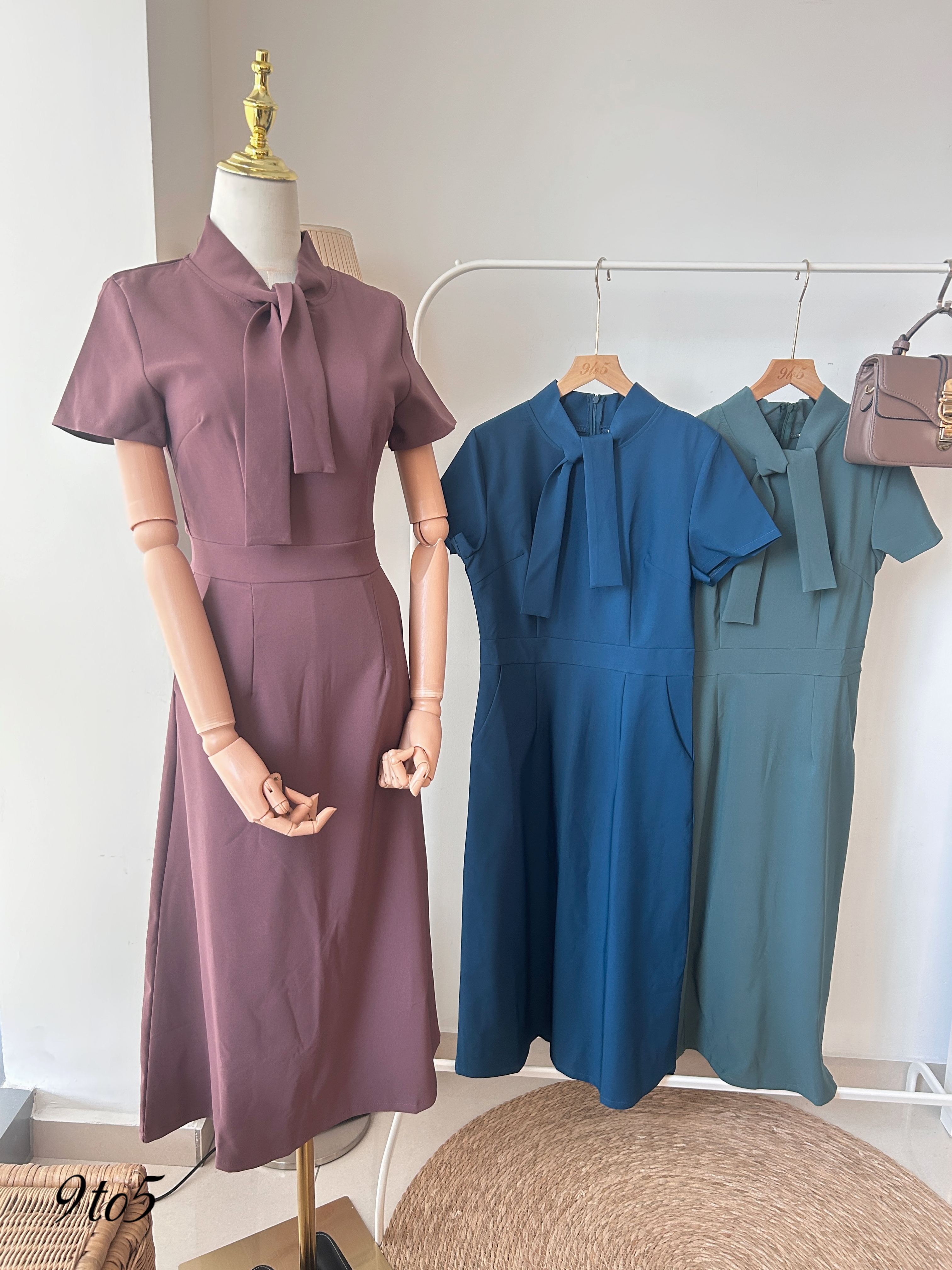 D2346 Short Sleeves Working Dress (3 colors)