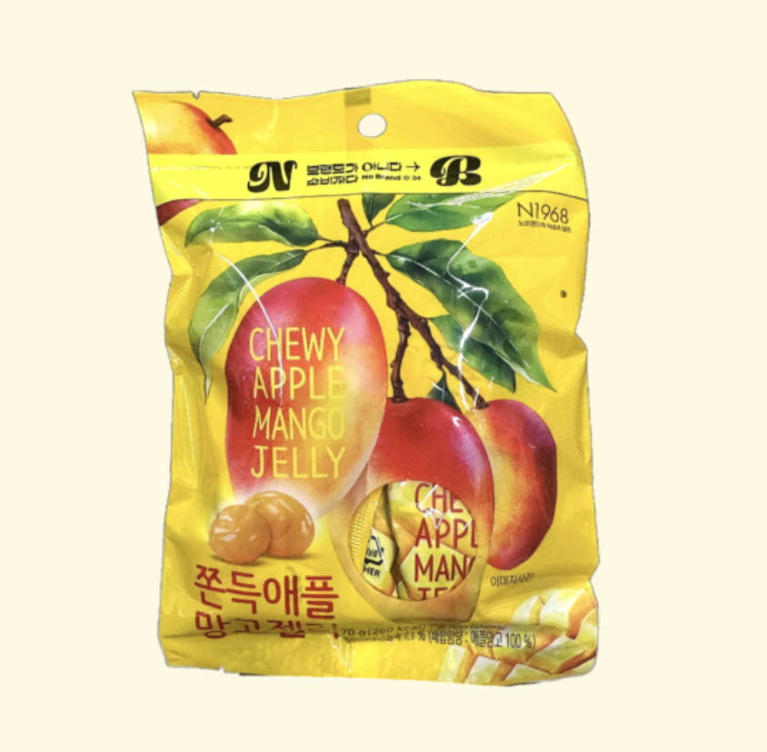 韓國 No Brand Q彈 蘋果芒果軟糖 2包 / 套｜Chewy Apple Mango Jelly