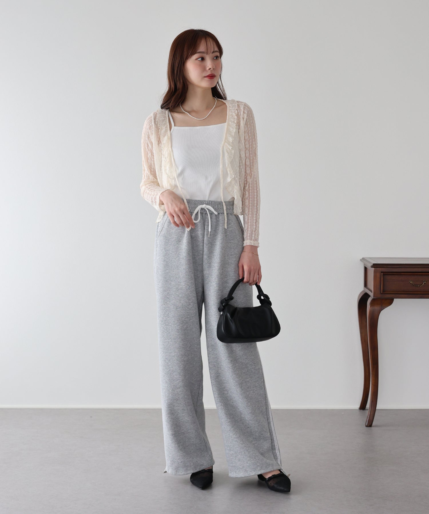 <JP> Ruffles sheer lace cardigan* 3色入 <預購>