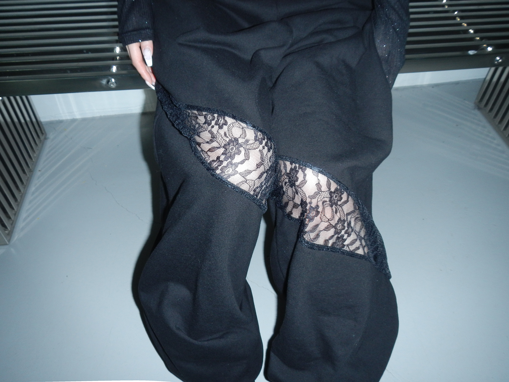 Double-Waist Lace Sweatpants