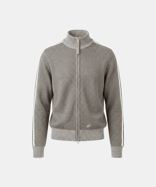 Big B Logo Full-Zip Knit Track Top - Sand