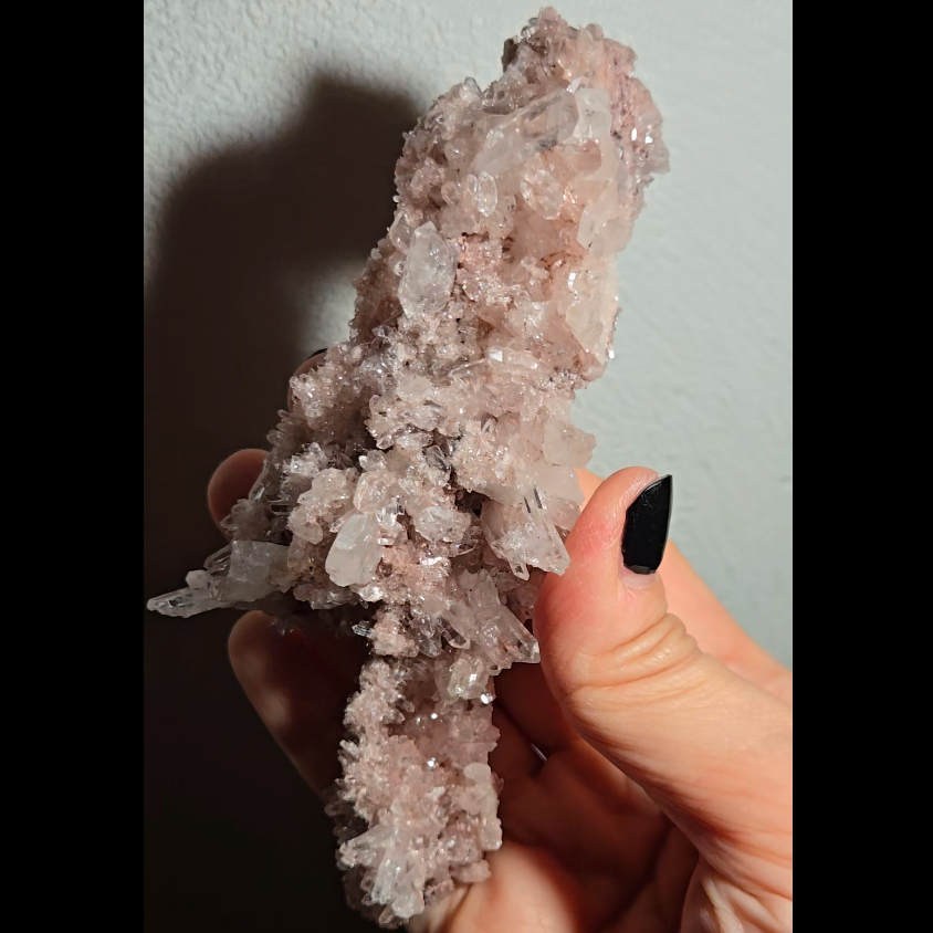 Extra pink pink Lemurian cluster with crystals on both sides - LQ194
