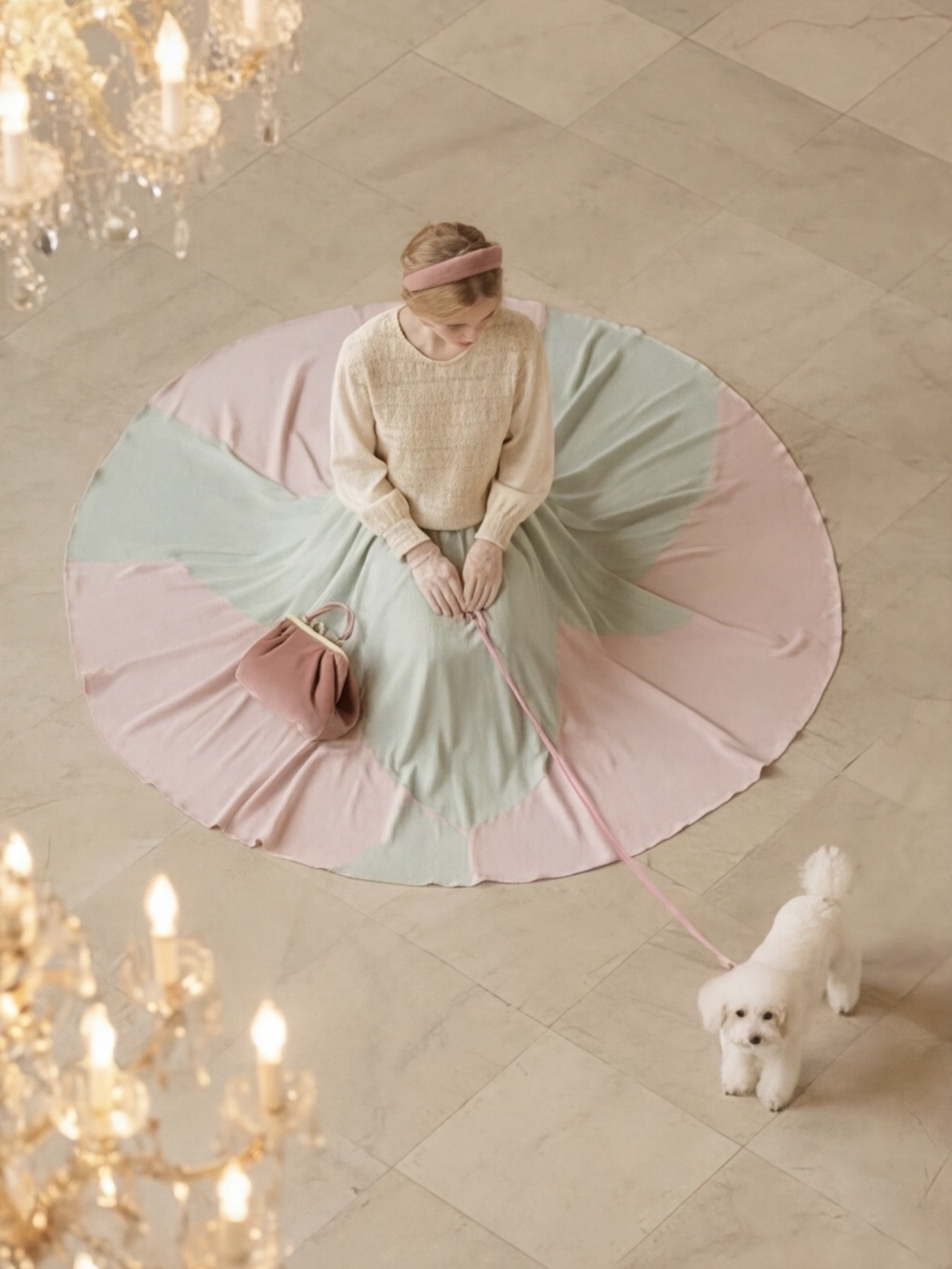 日本製維多利亞老手工刺繡縮摺小花點綴孤品