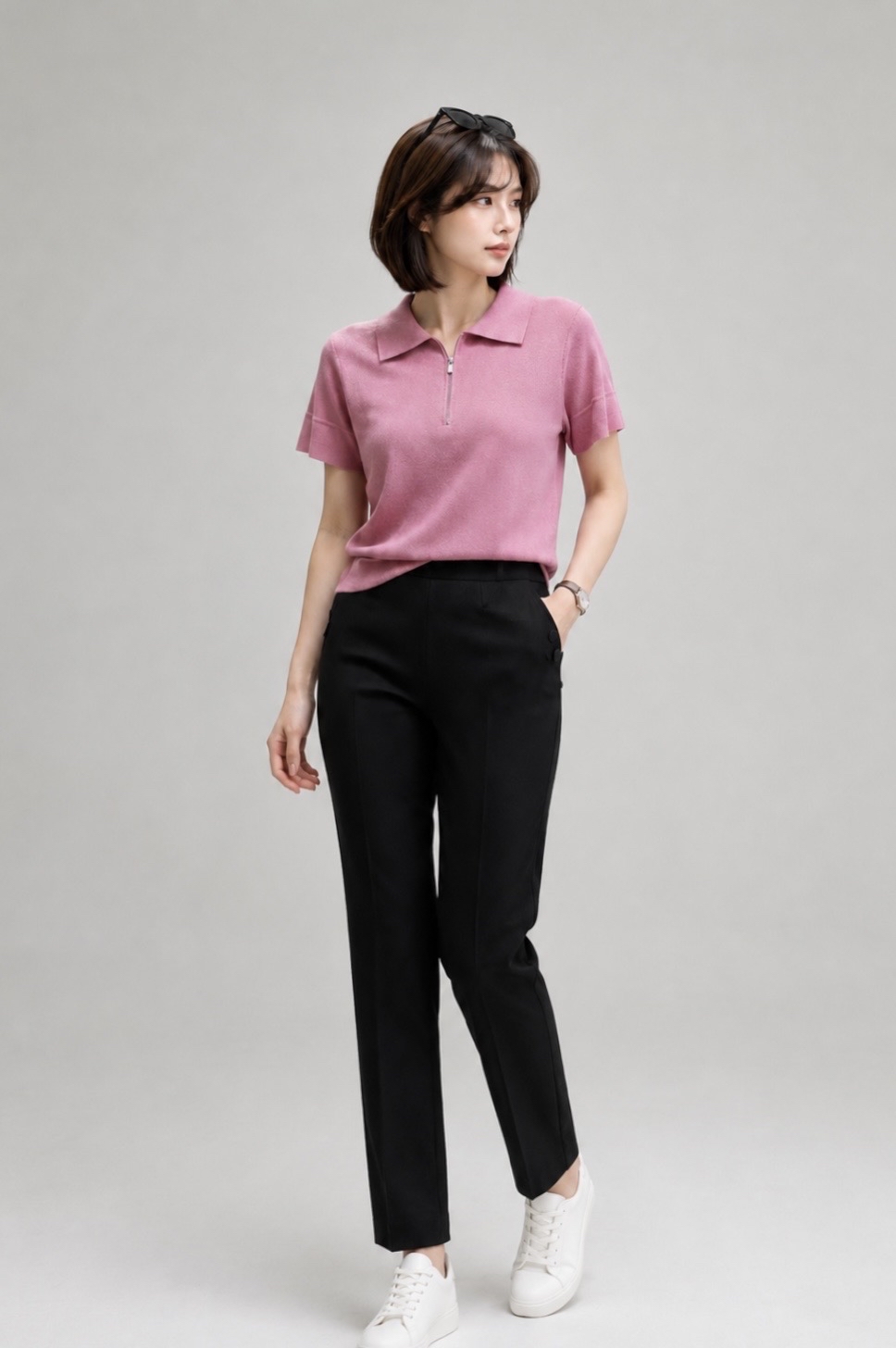MFY2025-05 Luxe Zip Collar Knit Top