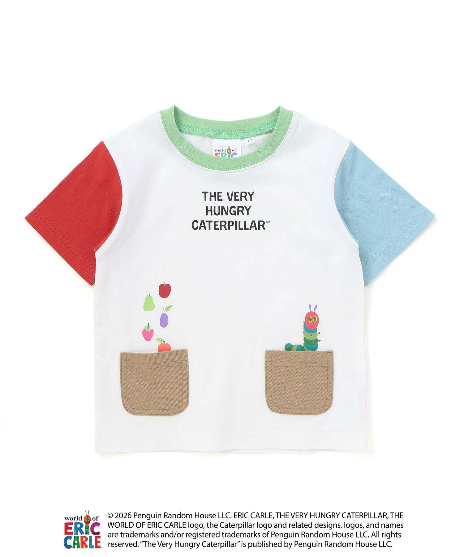 🇯🇵預訂 日本直送🇯🇵Slap Slip x 好餓的毛毛蟲系列印花口袋拼色短袖T恤