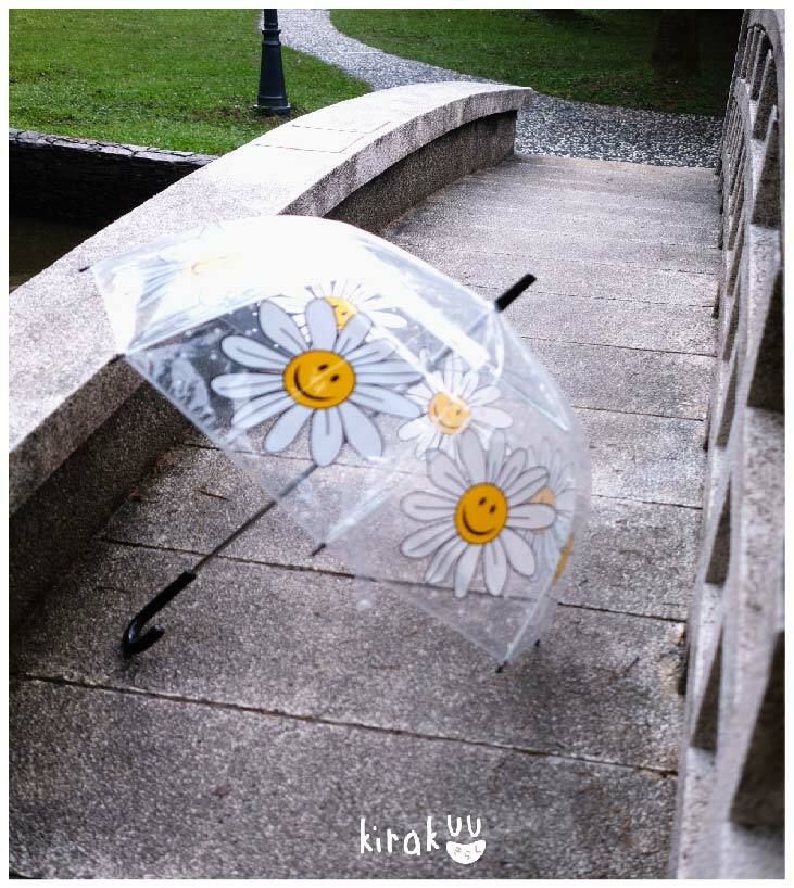 日本 Kirakuu 菊花笑面透明雨傘