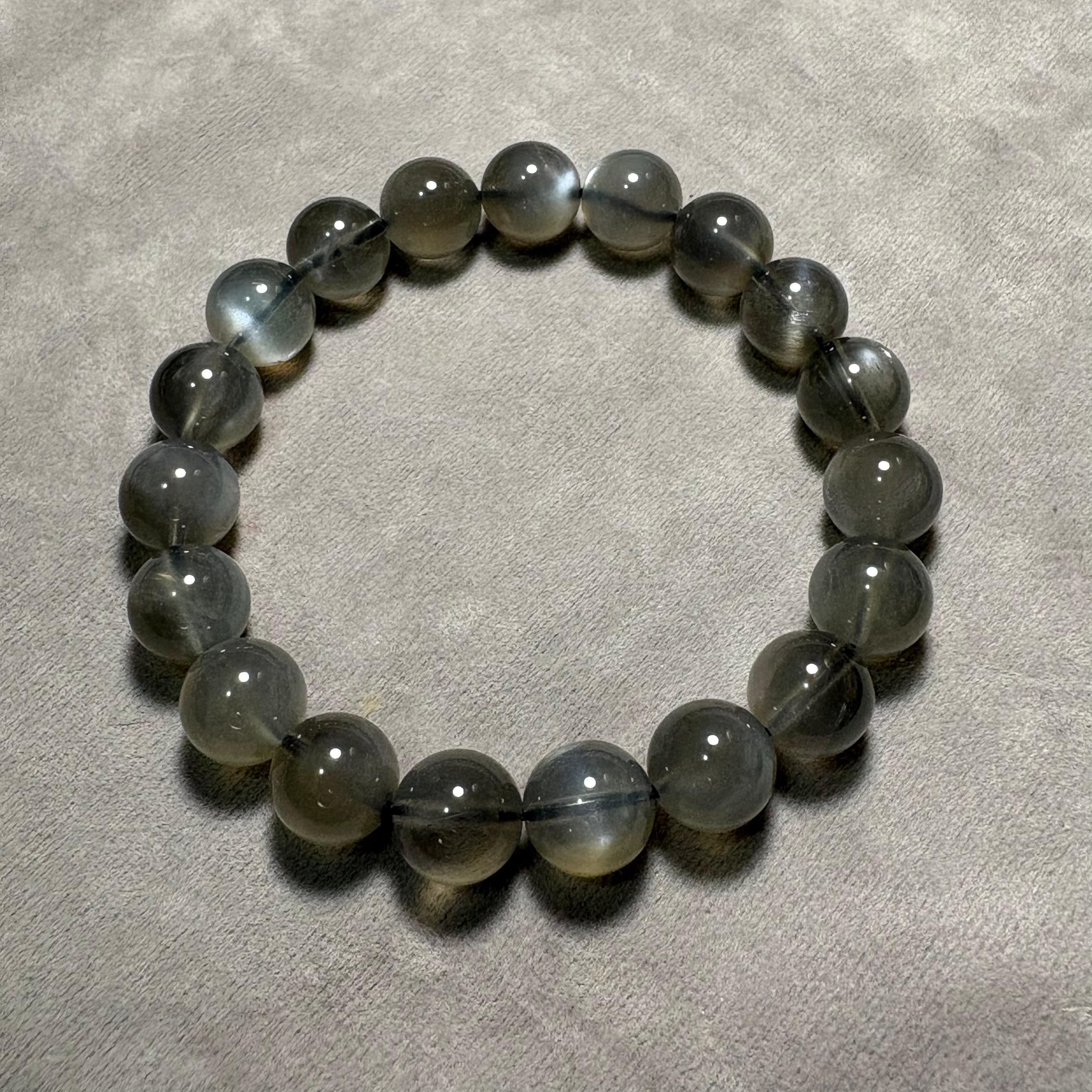 黑月亮石手串 No.4558 規格：10.5 mm 珠16cm手圍