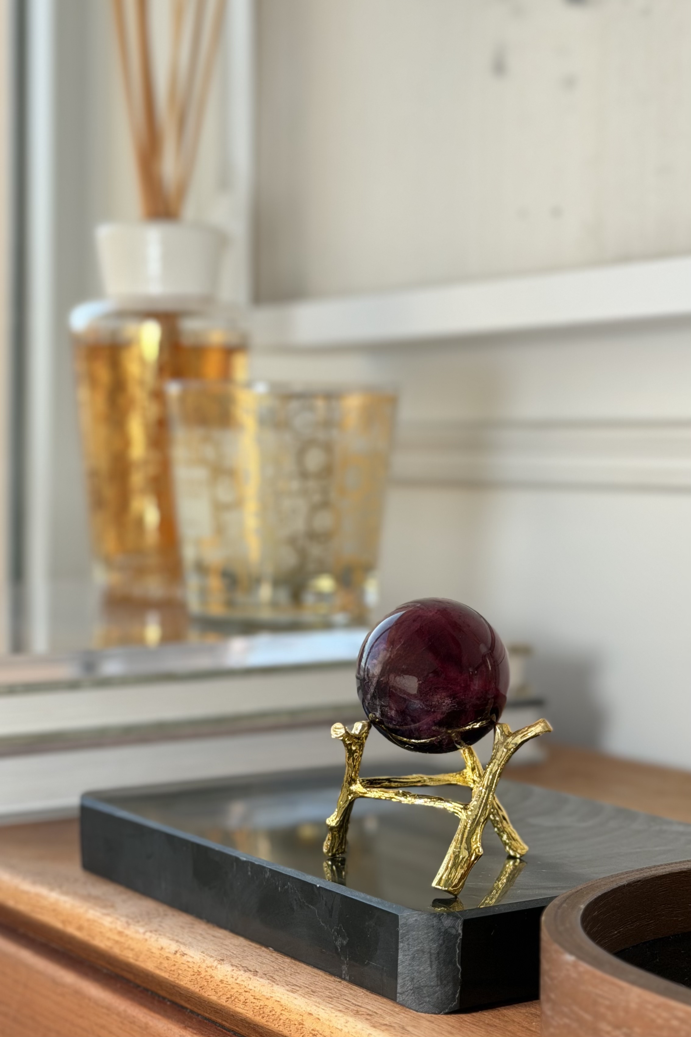 ༒3.7cm酒紅紫螢石球༒    FL.a031HA8G8E-RB5*3FF