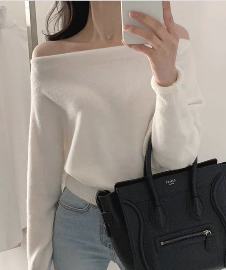 【機心款式】純色大領軟綿上衣