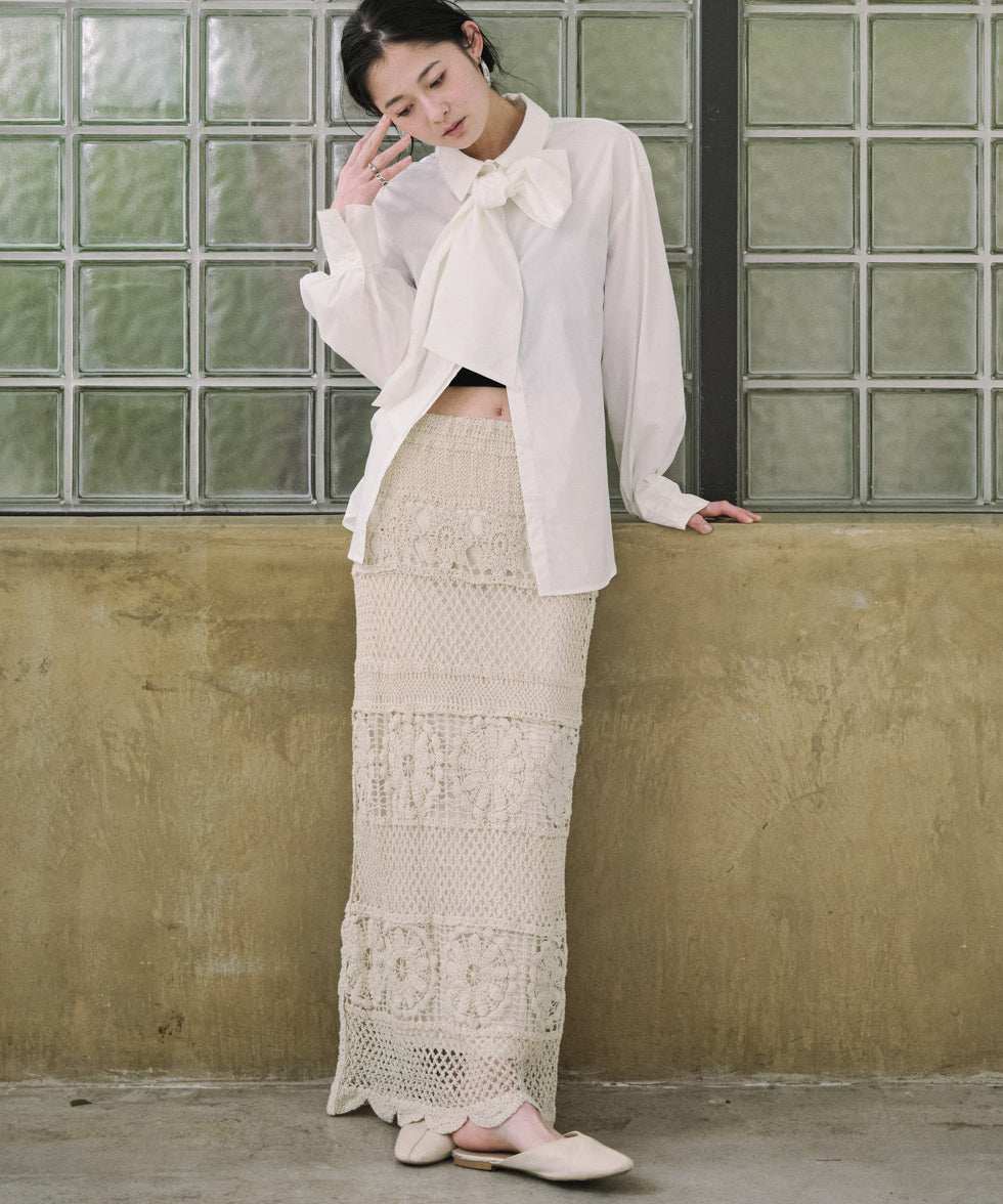 <JP> Premium 鉤針編織花花半裙* 3色入 <預購>