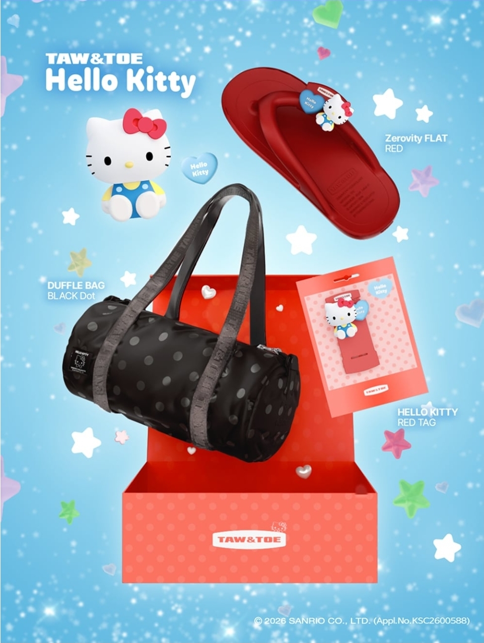 Sanrio × Taw & Toe 人字拖＋圓筒袋Set (Hello Kitty款)