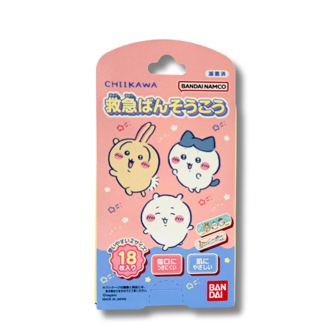 日本製 BANDAI Chiikawa 不粘傷口卡通 救急用膠布 [ 18枚 ] 