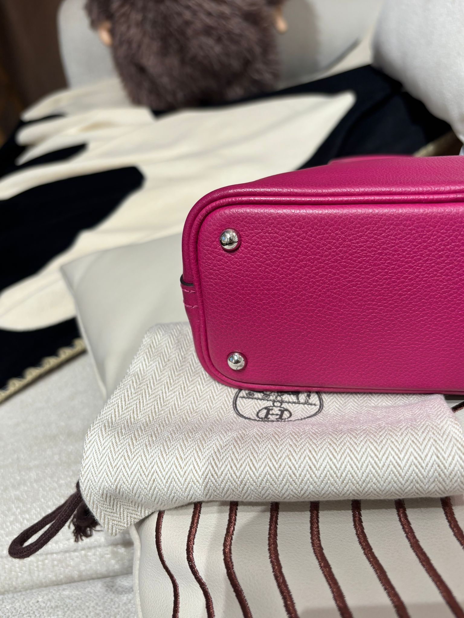 Hermes mini bolide,STAMP C ,L3 玫瑰紫色EverColor牛皮  100%Authentic ,95%new ✅收據✅strap ✅dust bag✅盒