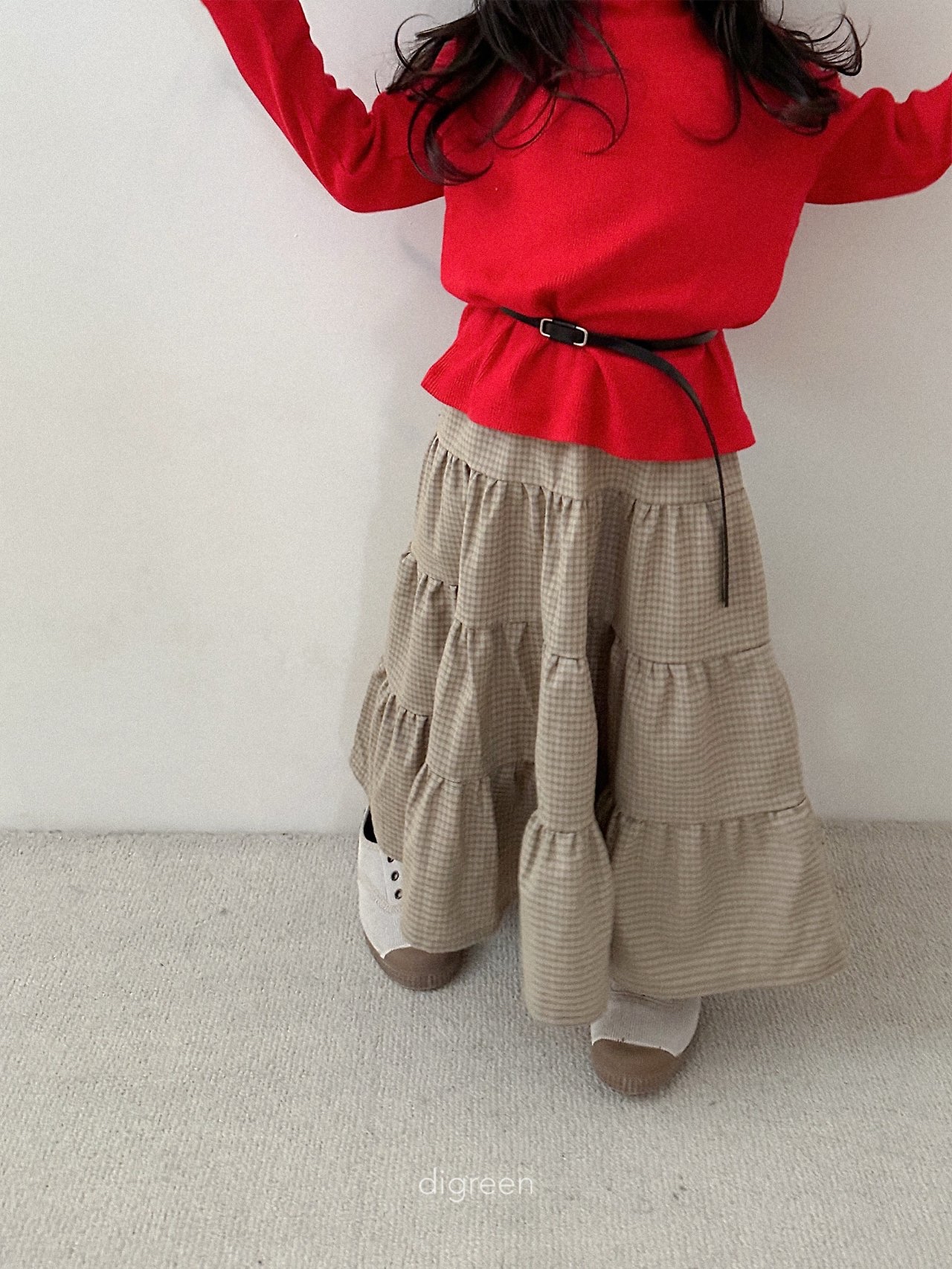 Digreen | check ruffle skirt 