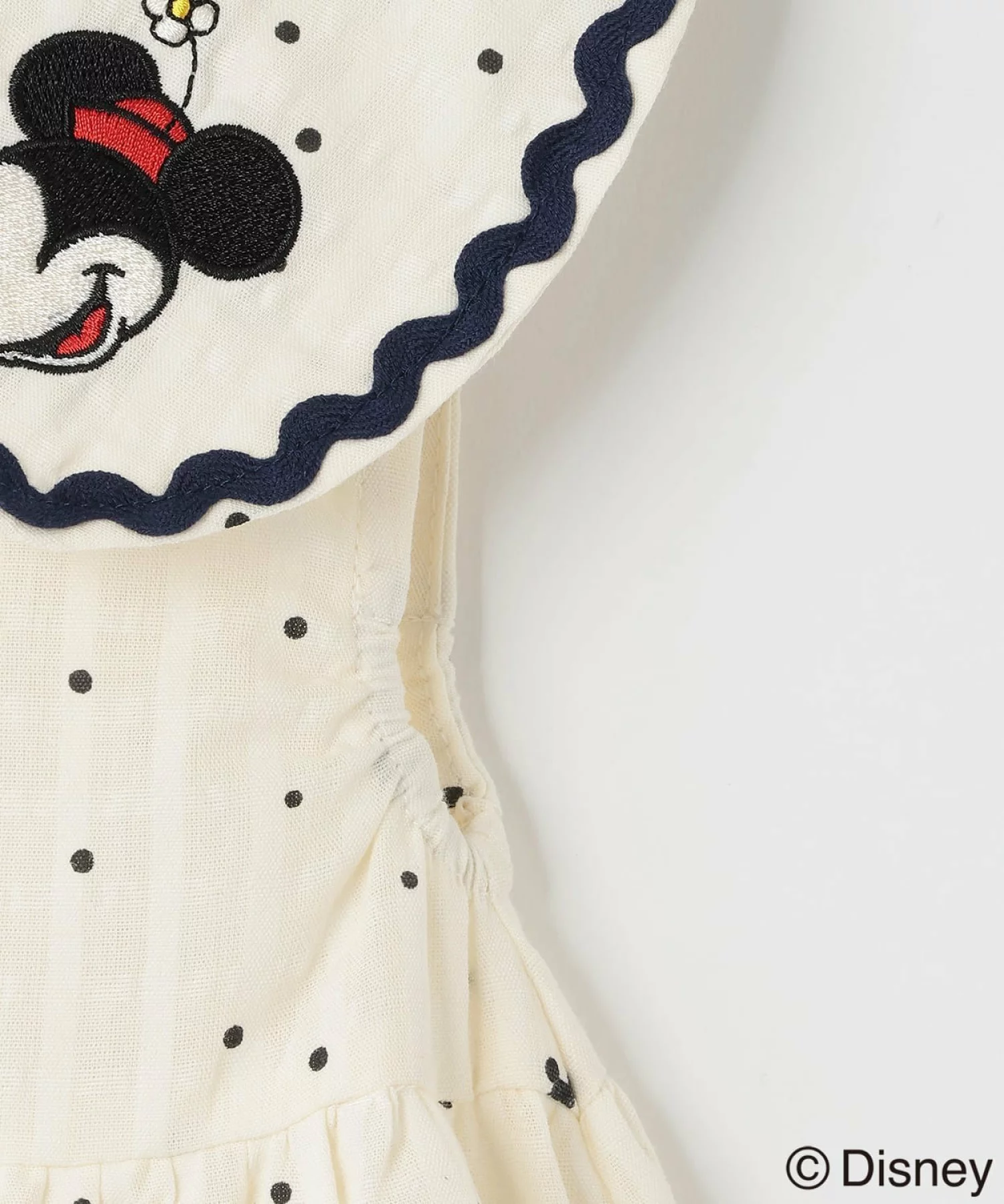 🆕【⭐訂購⭐】日本直送🇯🇵 #Mickey #Minnie 大領刺繡 荷葉邊層疊式 連身裙 ［2款選］[ELHA-0019][260904]