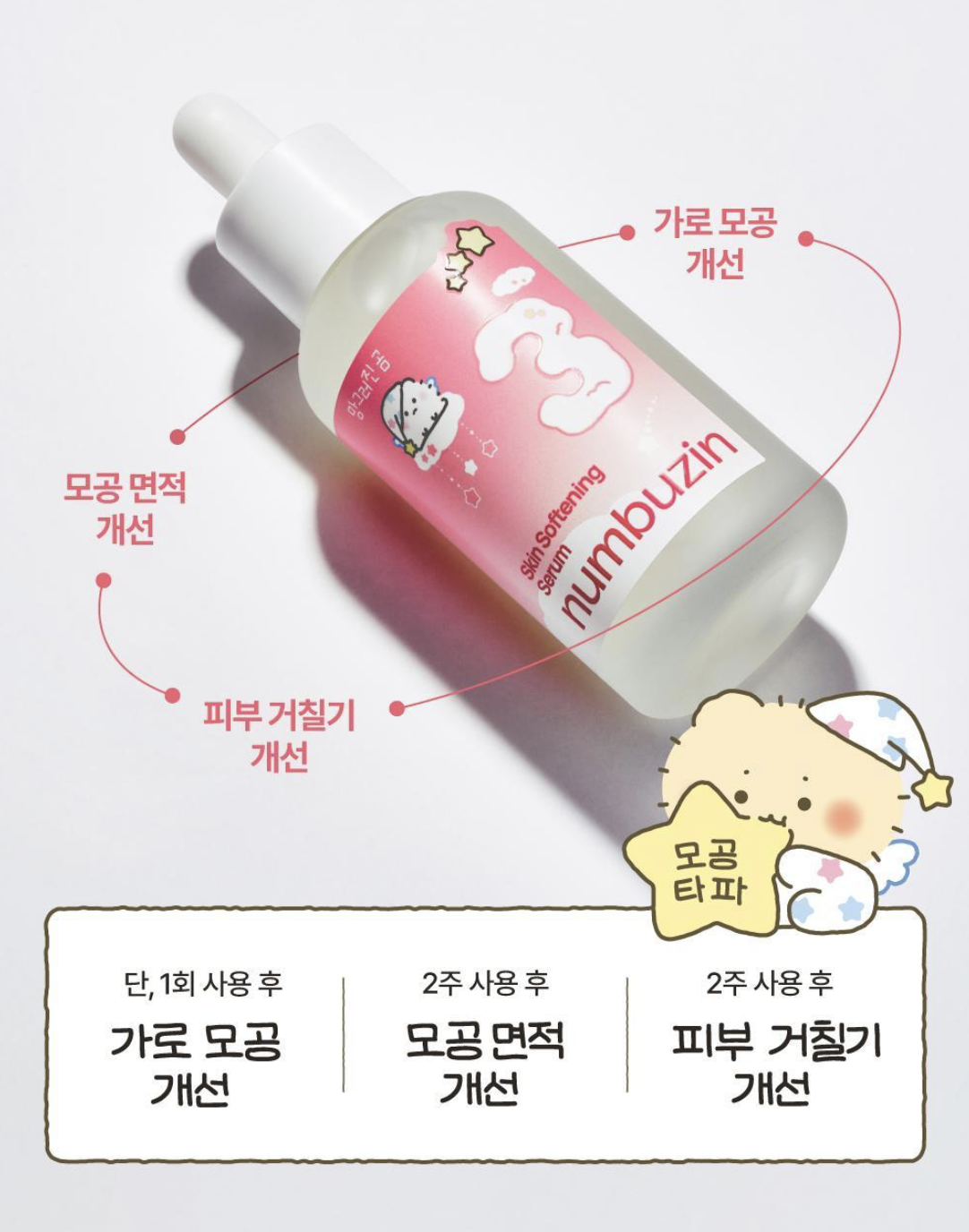 韓國 Numbuzin X 土豆熊 3號柔滑嫩膚 酵母精華 50ml +50ml +減壓波波｜No. 3 Skin Softening Serum