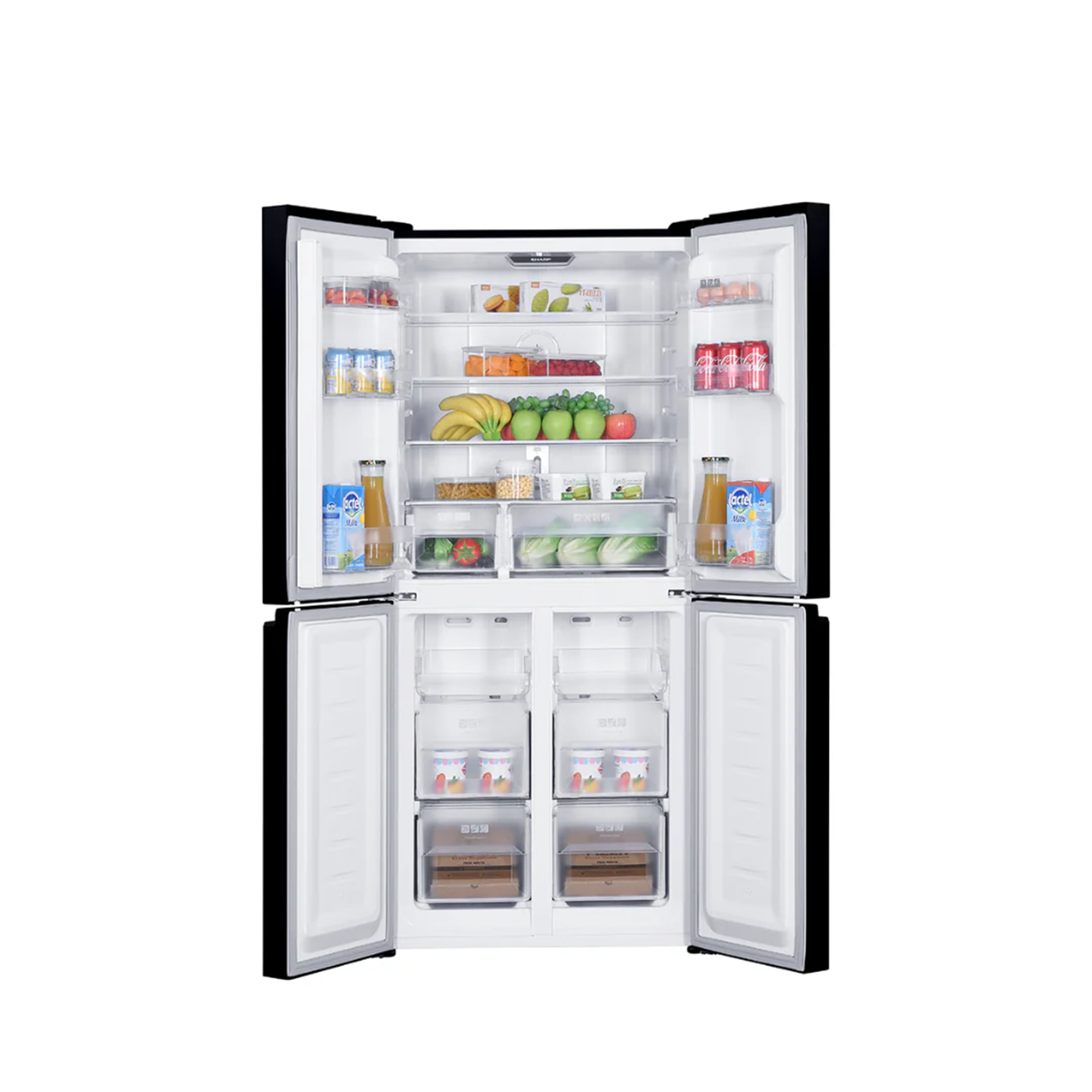 Sharp 480L Glass Door 4-Door French Refrigerator (SJF489GK)
