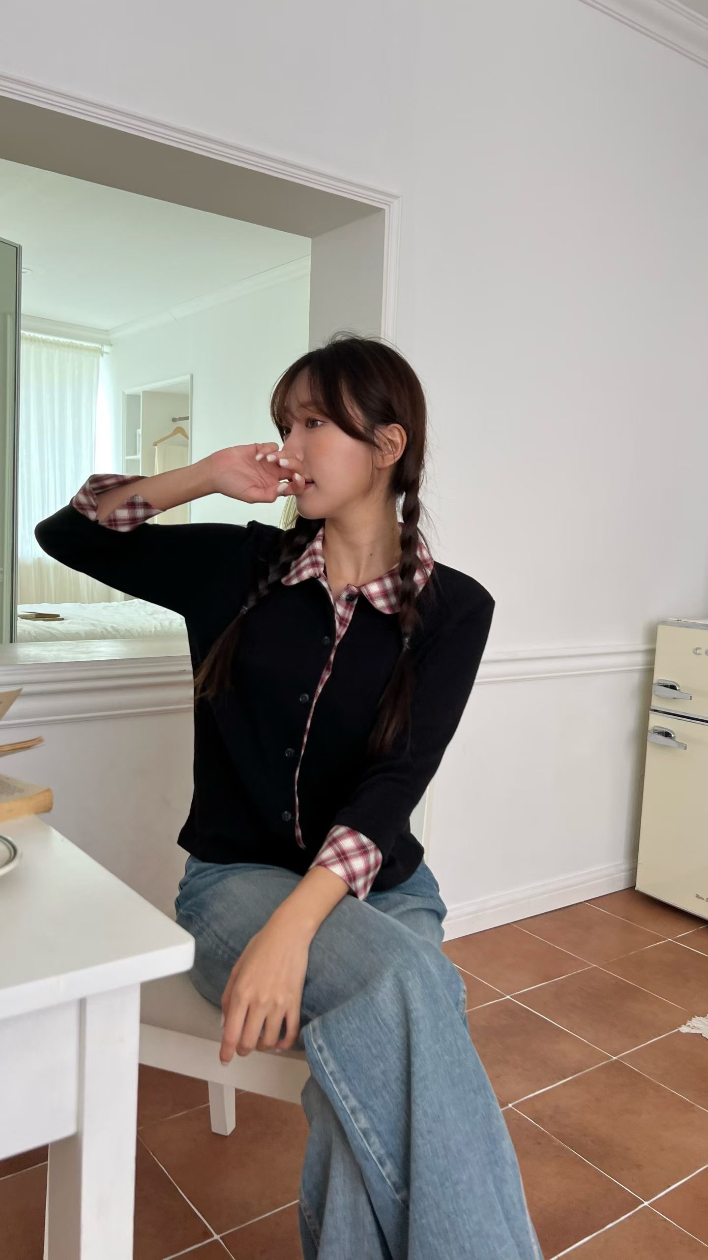 TOP07_11 格仔拼接TOP (2色)